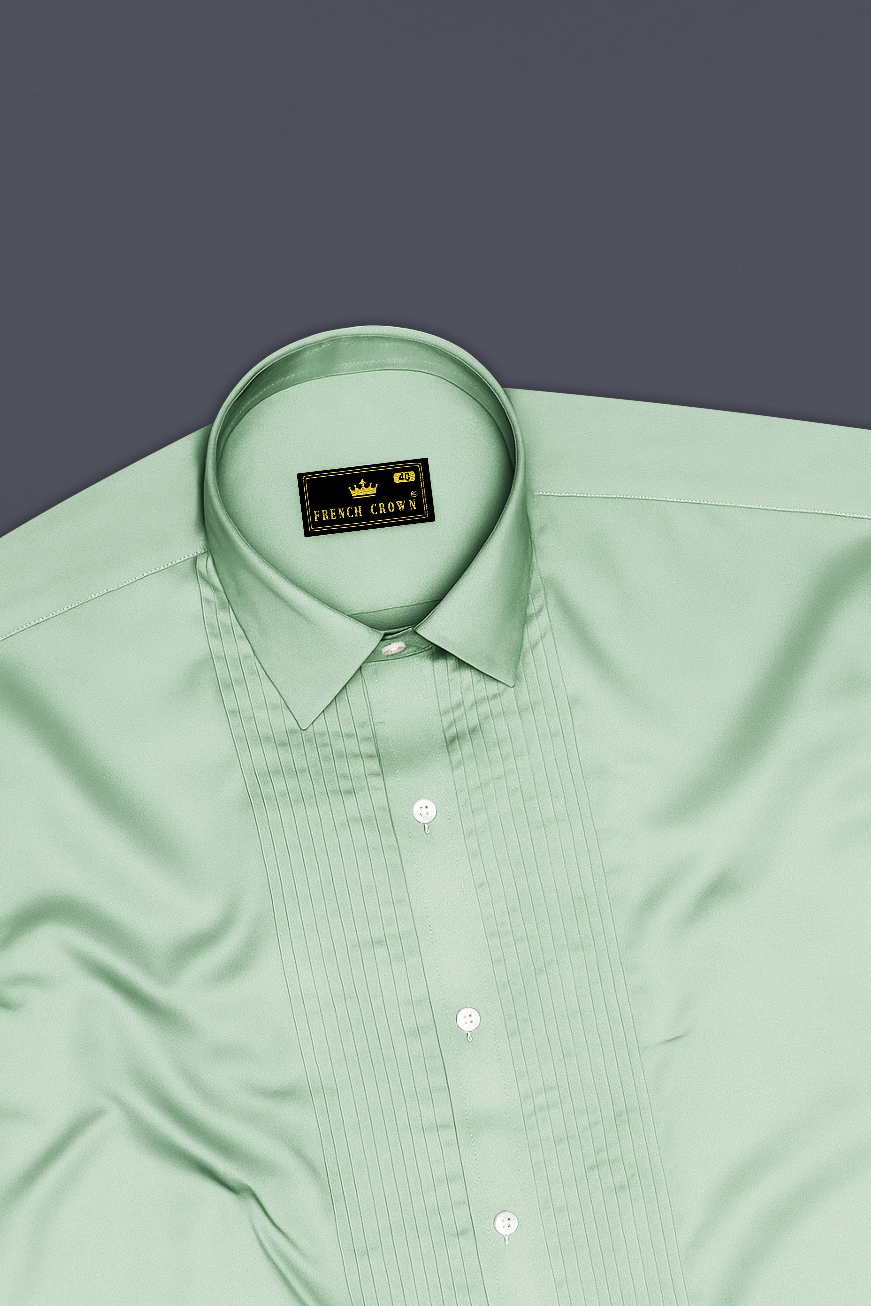 Verdoro-Spring Green Subtle Sheen Super Soft Premium Cotton Tuxedo Shirt