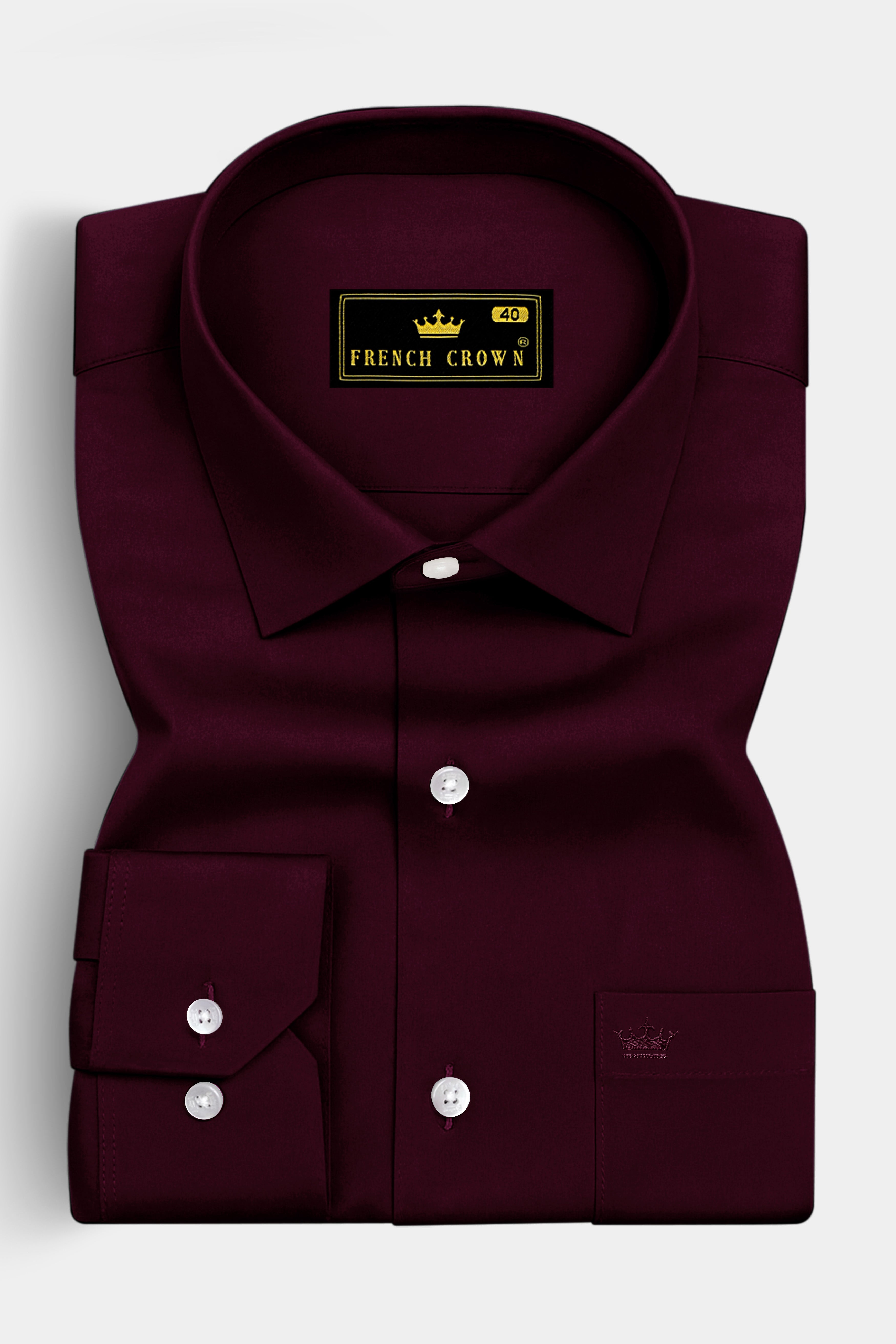 Lustravo-Tamarind Maroon Subtle Sheen Super Soft Premium Cotton Dress Shirt