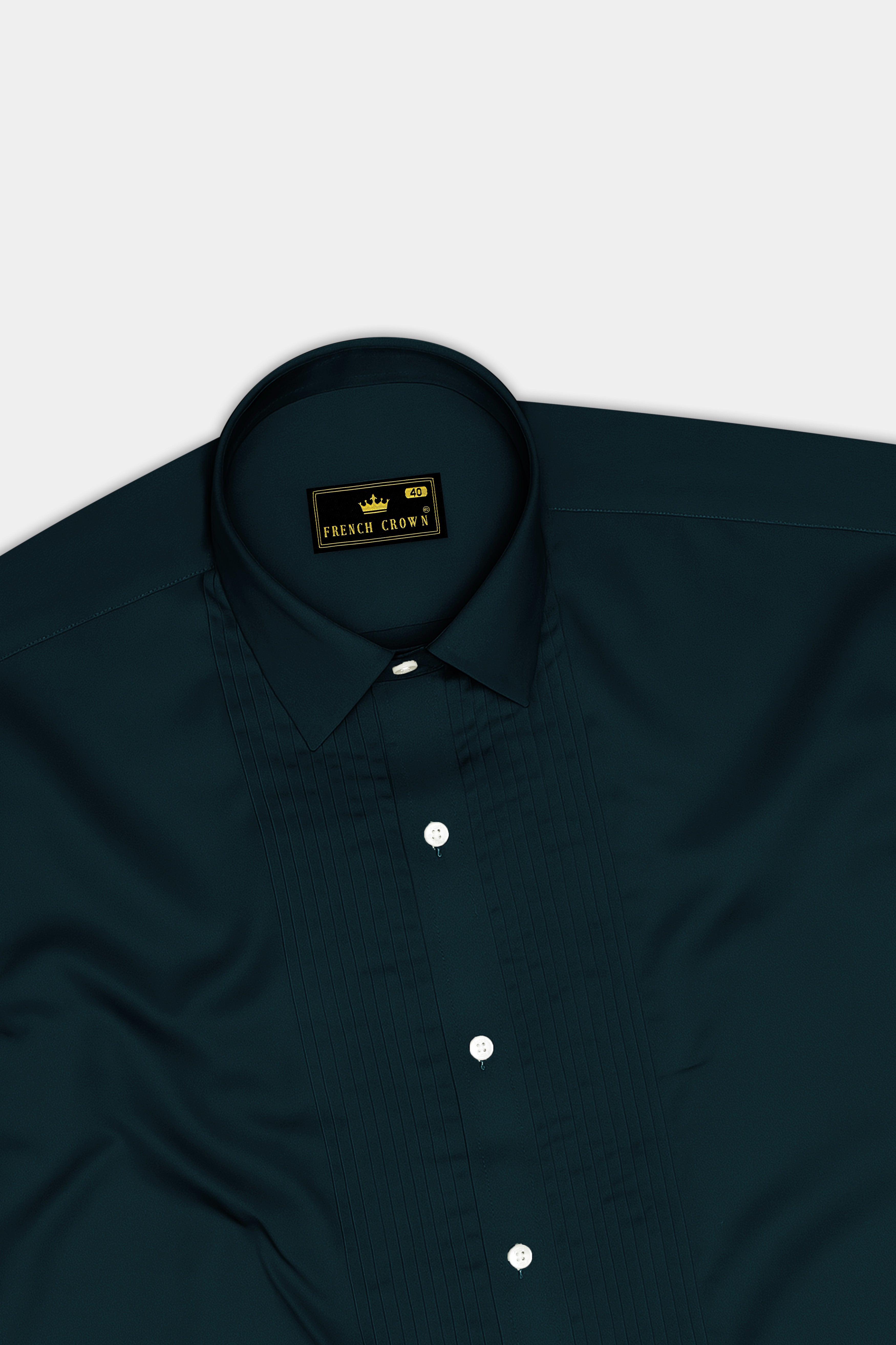 Aureburn-Burnham Green Subtle Sheen Super Soft Premium Cotton Tuxedo Shirt