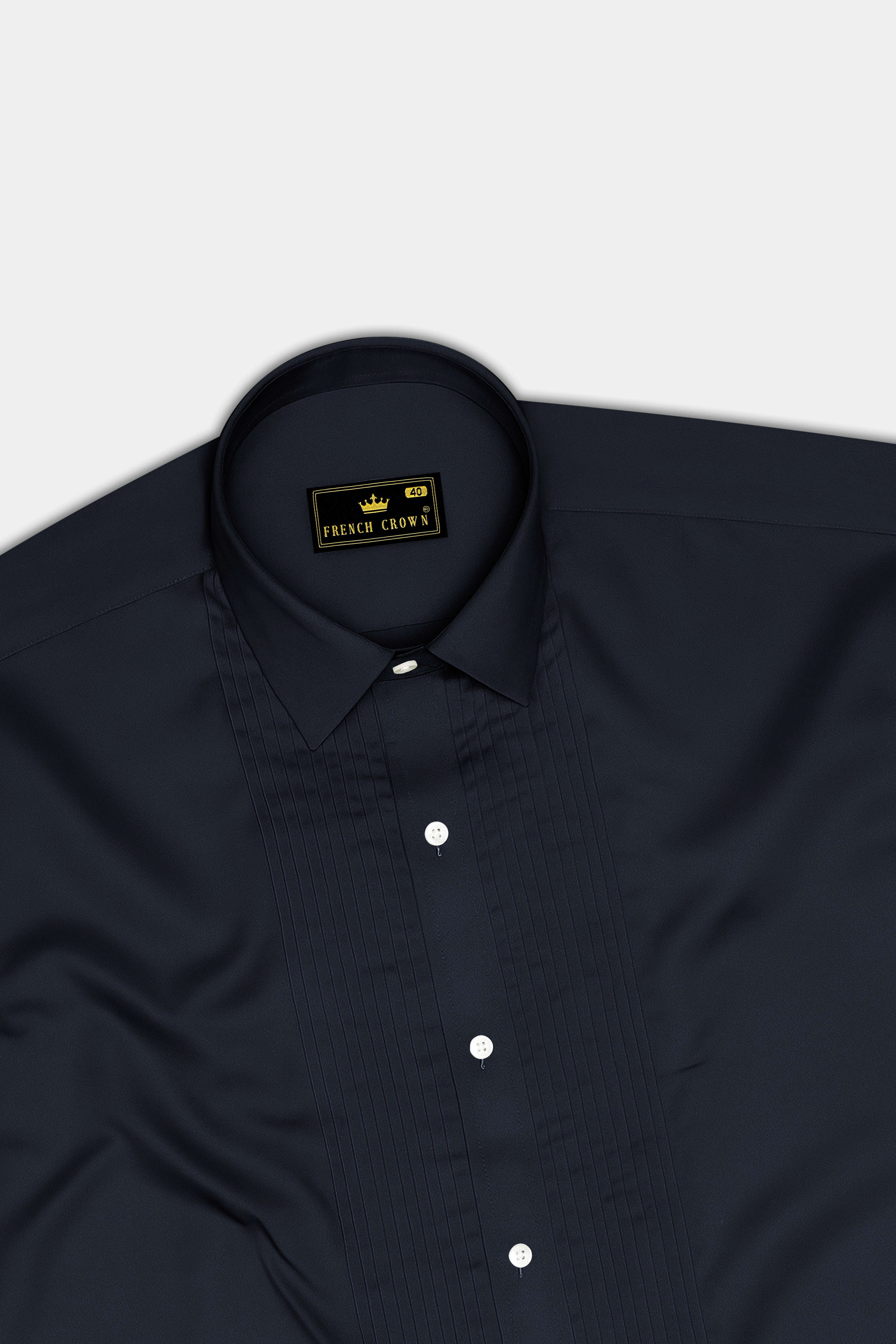 Bluvoro-Haiti Gray Subtle Sheen Super Soft Premium Cotton Tuxedo Shirt