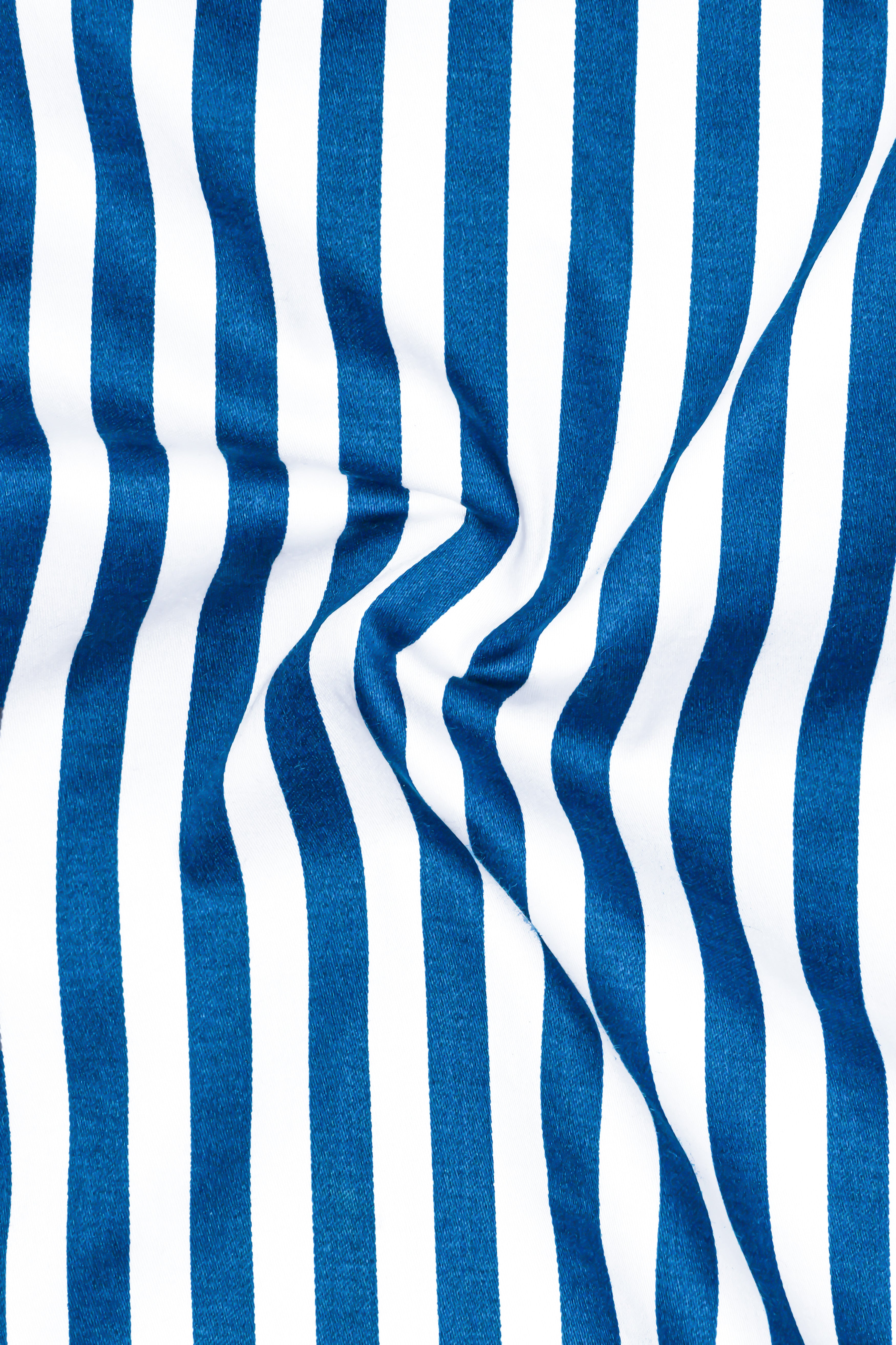 Azzorio-Catalina Blue And Bright White Candy Striped Subtle Sheen Super Soft Premium Cotton Dress Shirt