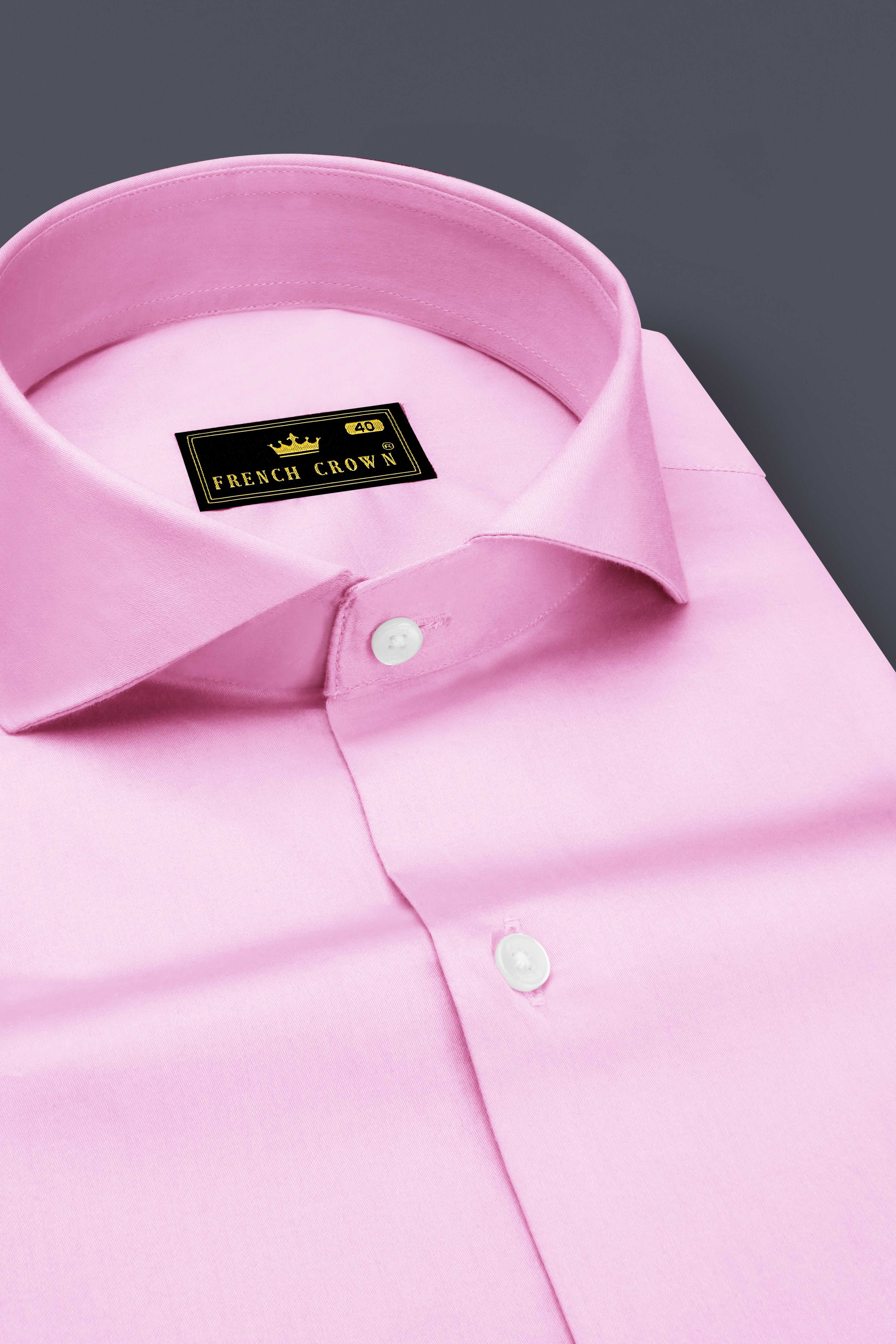Rosevo-Pastel Pink Subtle Sheen Super Soft Premium Cotton Cut Away Collar Dress Shirt