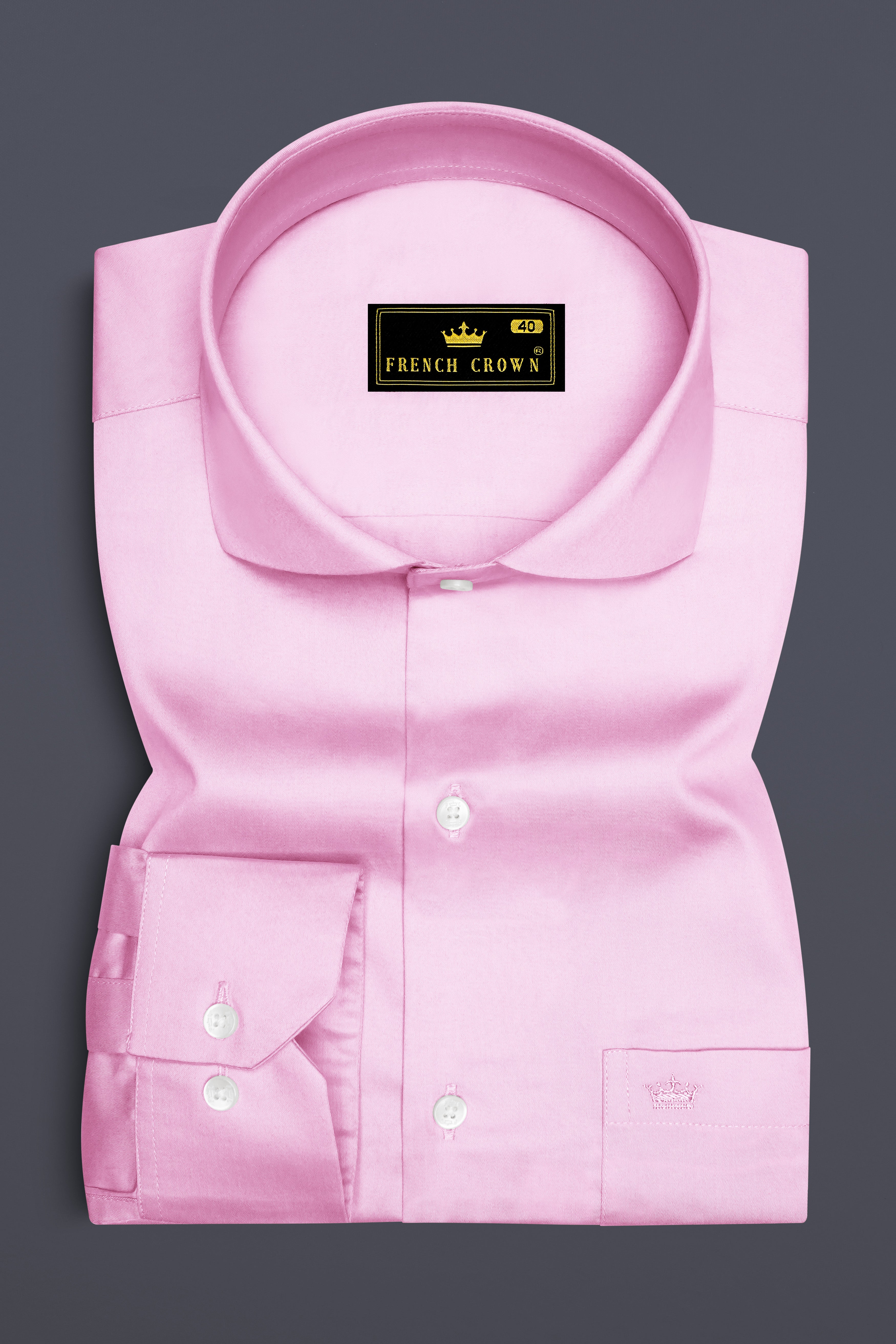 Rosevo-Pastel Pink Subtle Sheen Super Soft Premium Cotton Cut Away Collar Dress Shirt