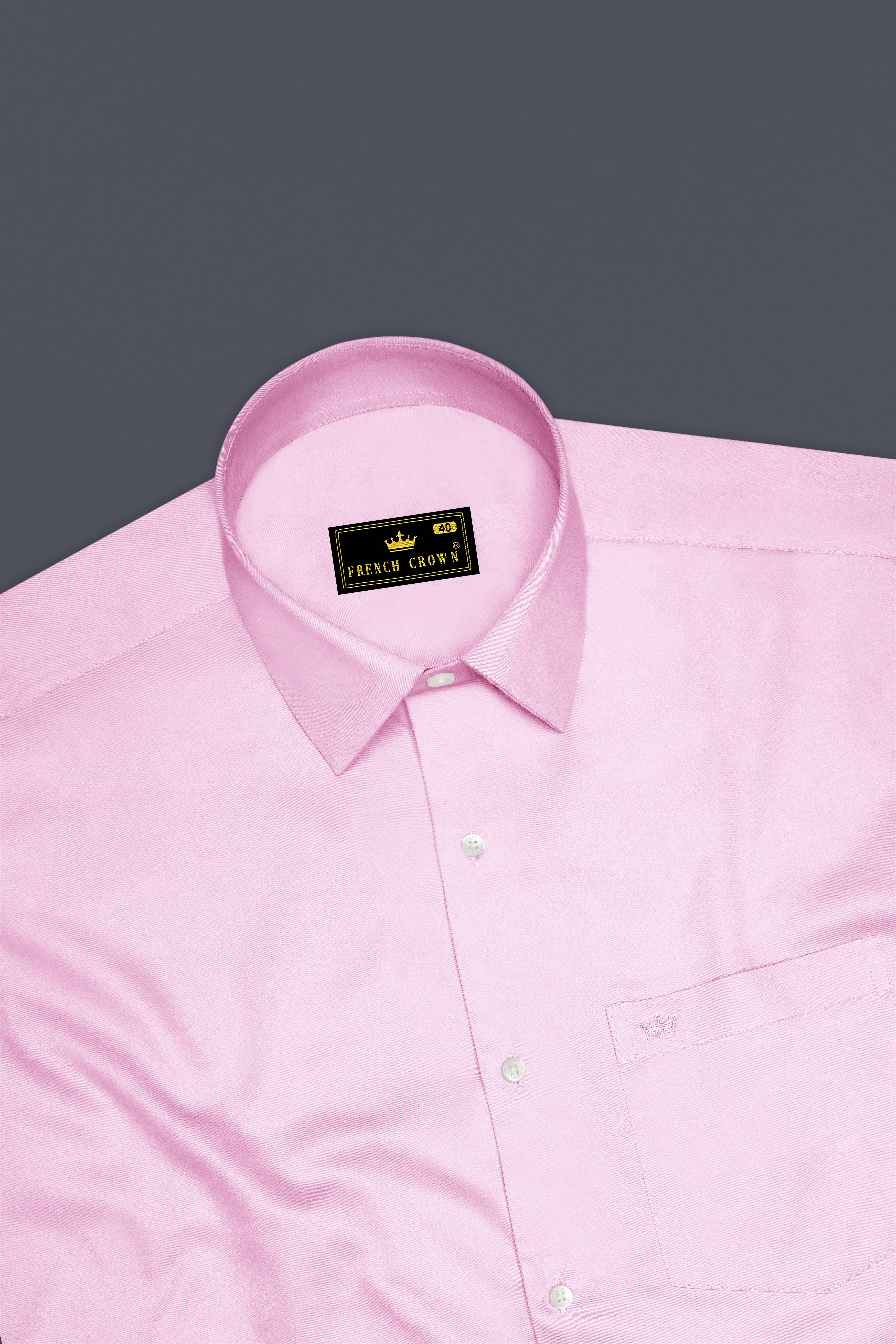 Rosevo-Pastel Pink Subtle Sheen Super Soft Premium Cotton Dress Shirt