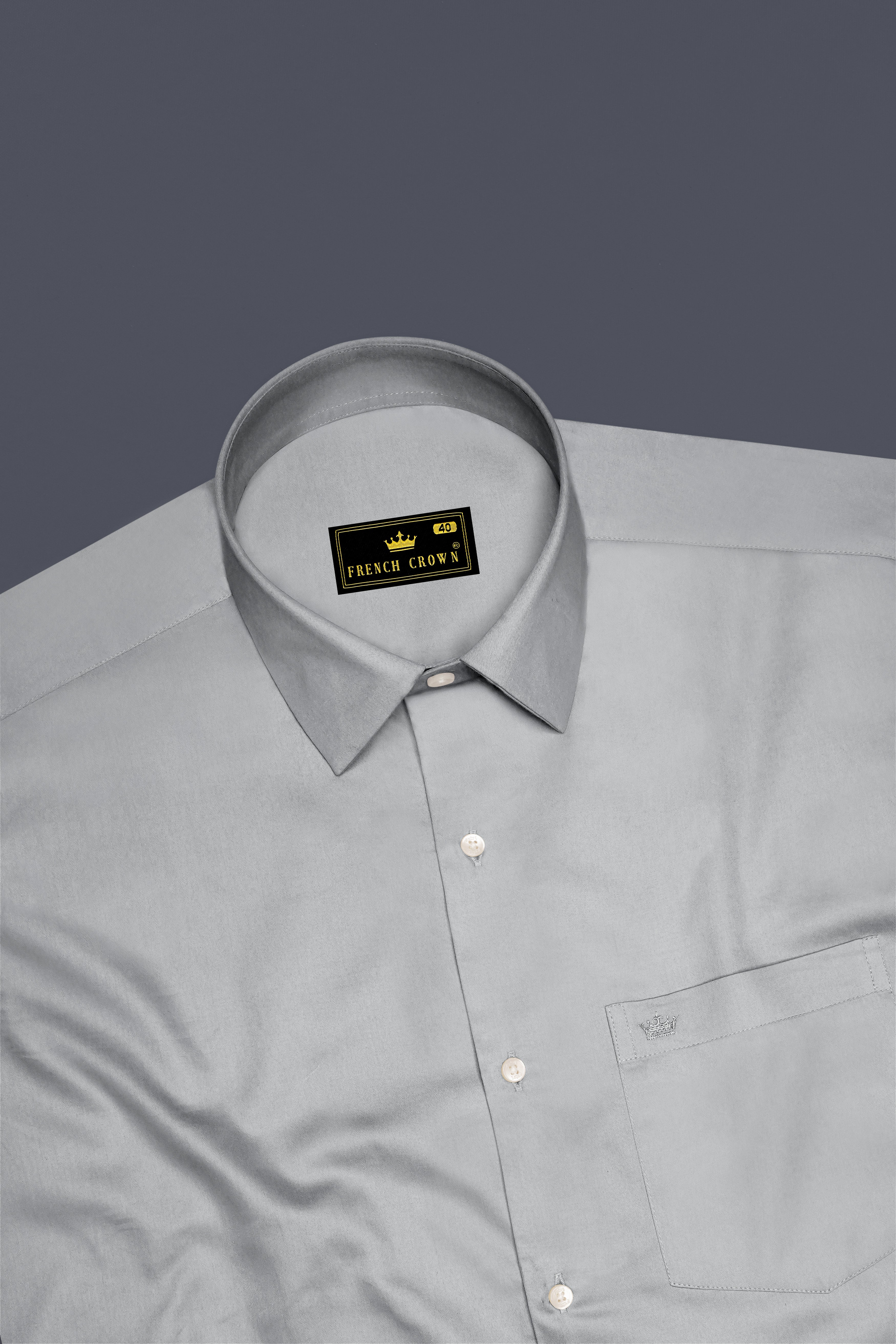 Silvoro-Celeste Gray Subtle Sheen Super Soft Premium Cotton Dress Shirt