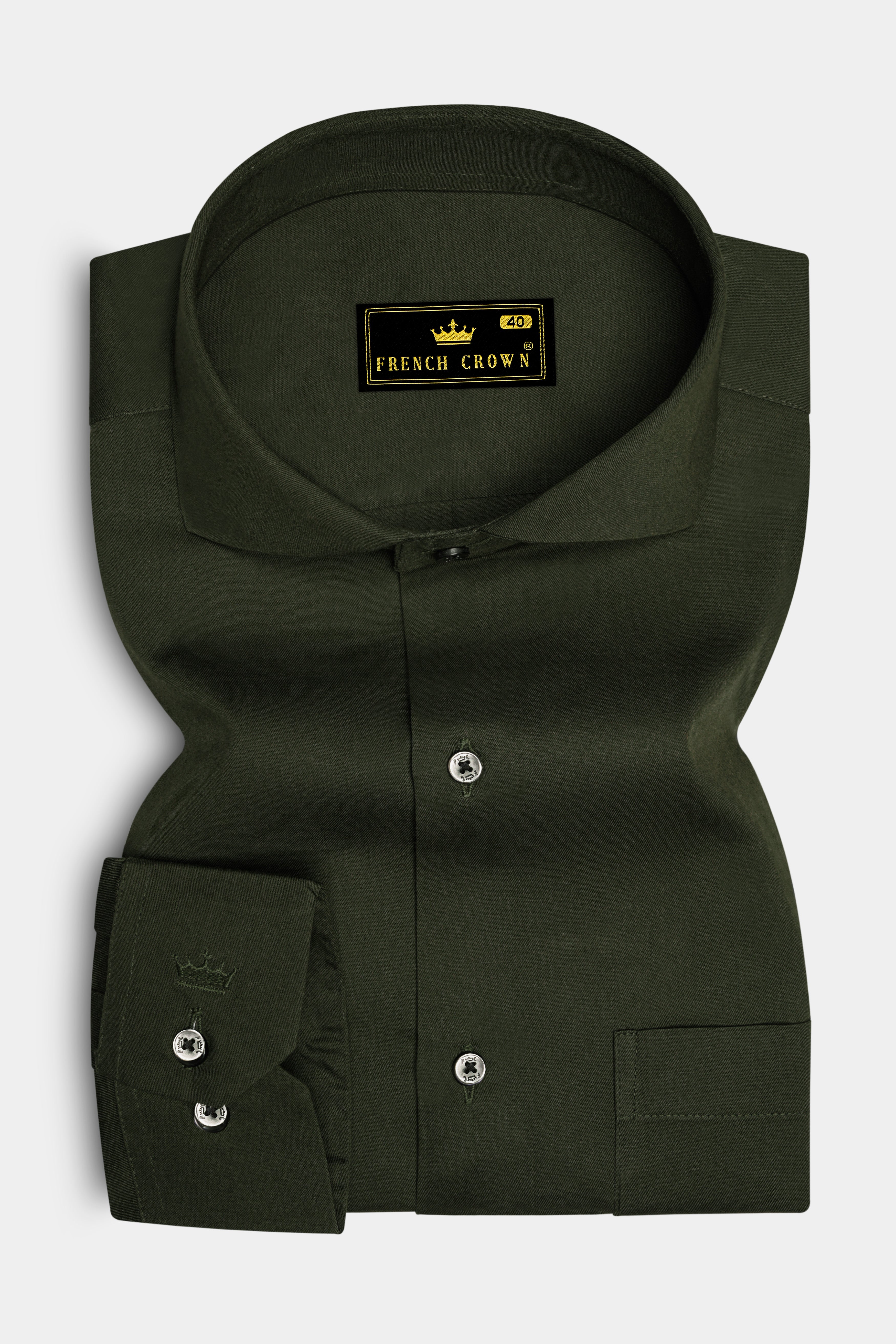 Arborix-Olive Green Super Soft Premium Giza Cotton Dress Shirt