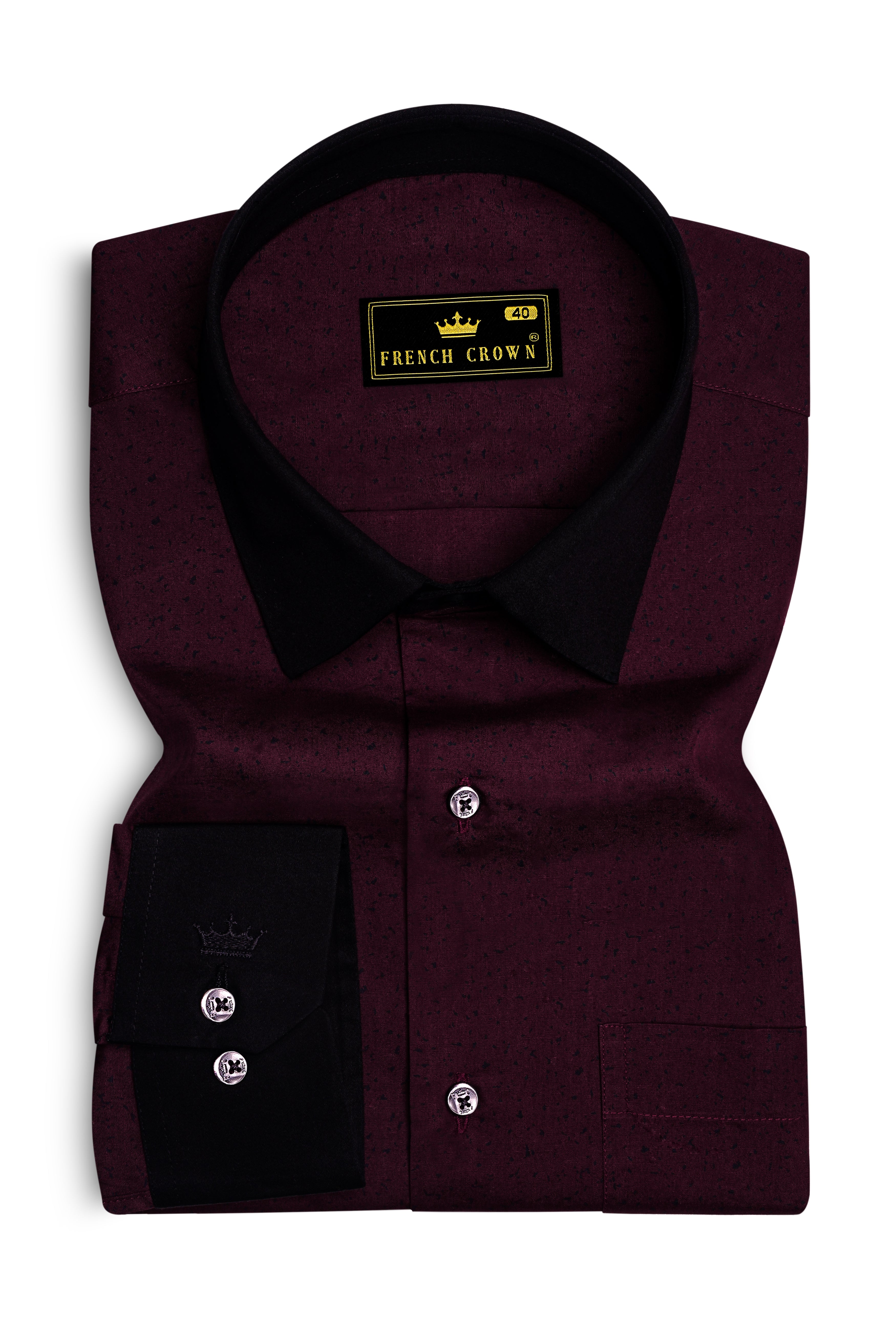 Velorin-Tamarind Maroon Printed Super Soft Premium Cotton Semi Formal Shirt