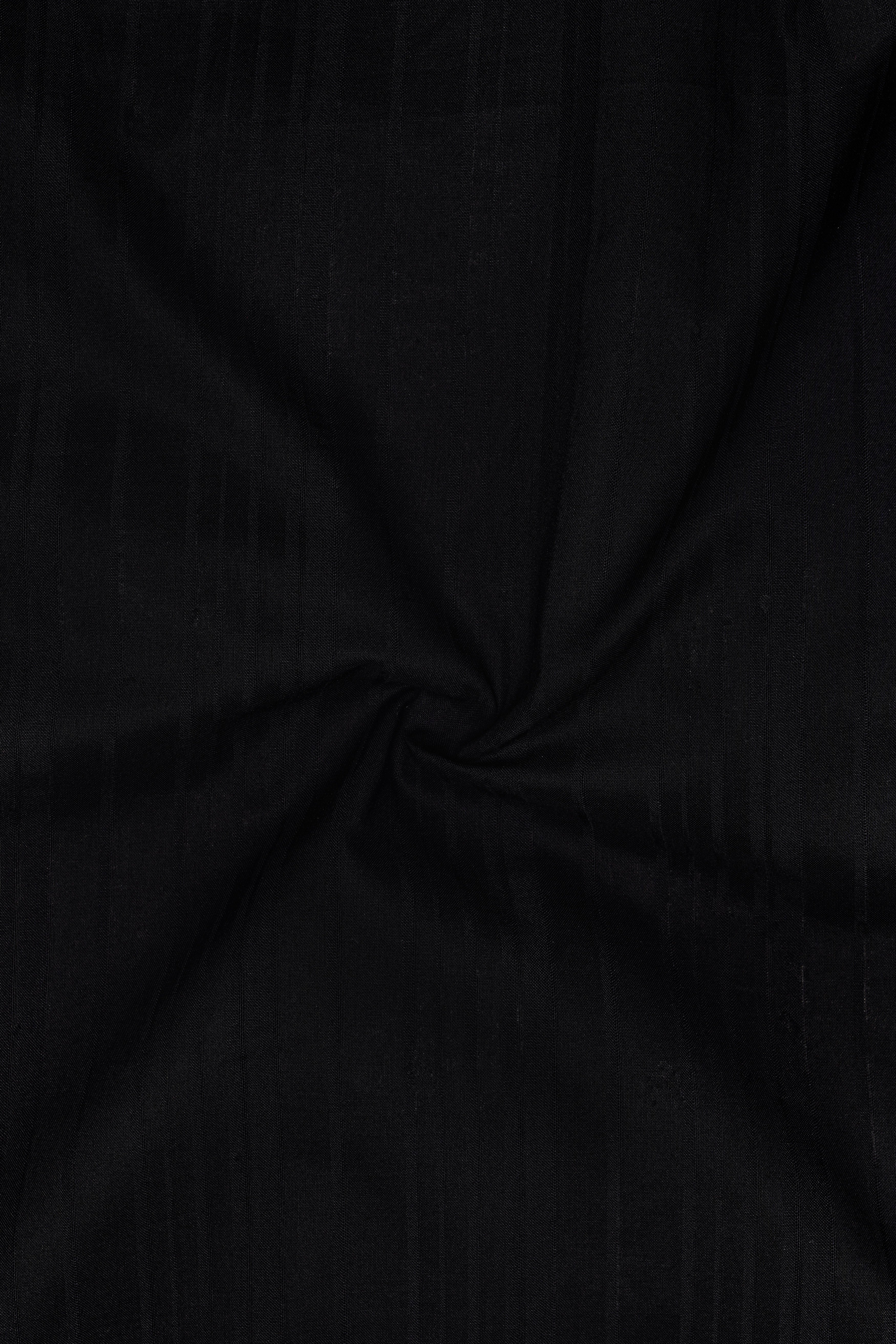 Auralis-Jade Black Striped Dobby Stretchable Textured Premium Giza Cotton Dress Shirt