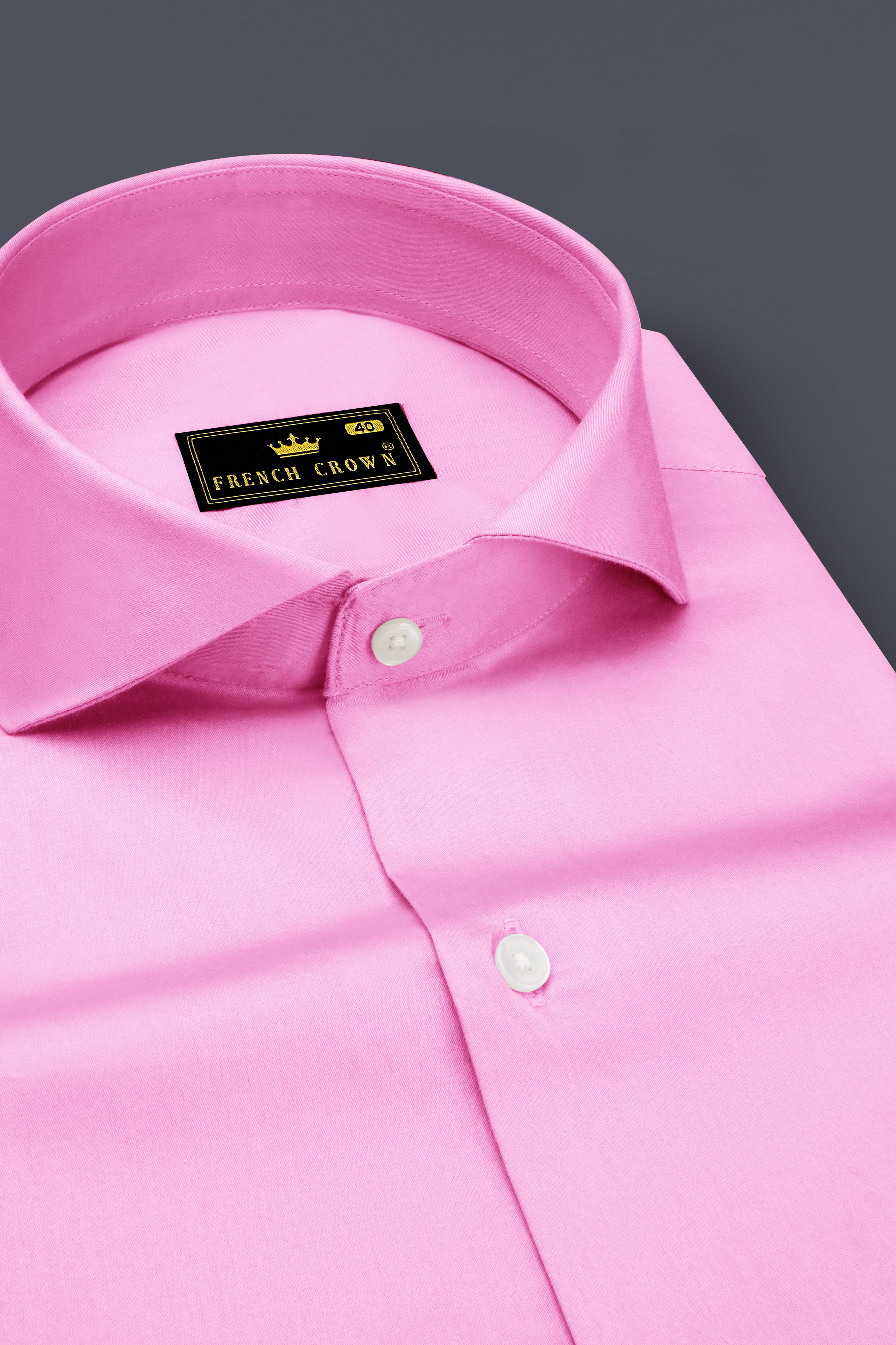 Blushoro-Illusion Pink Subtle Sheen Super Soft Premium Cotton Cut Away Collar Dress Shirt