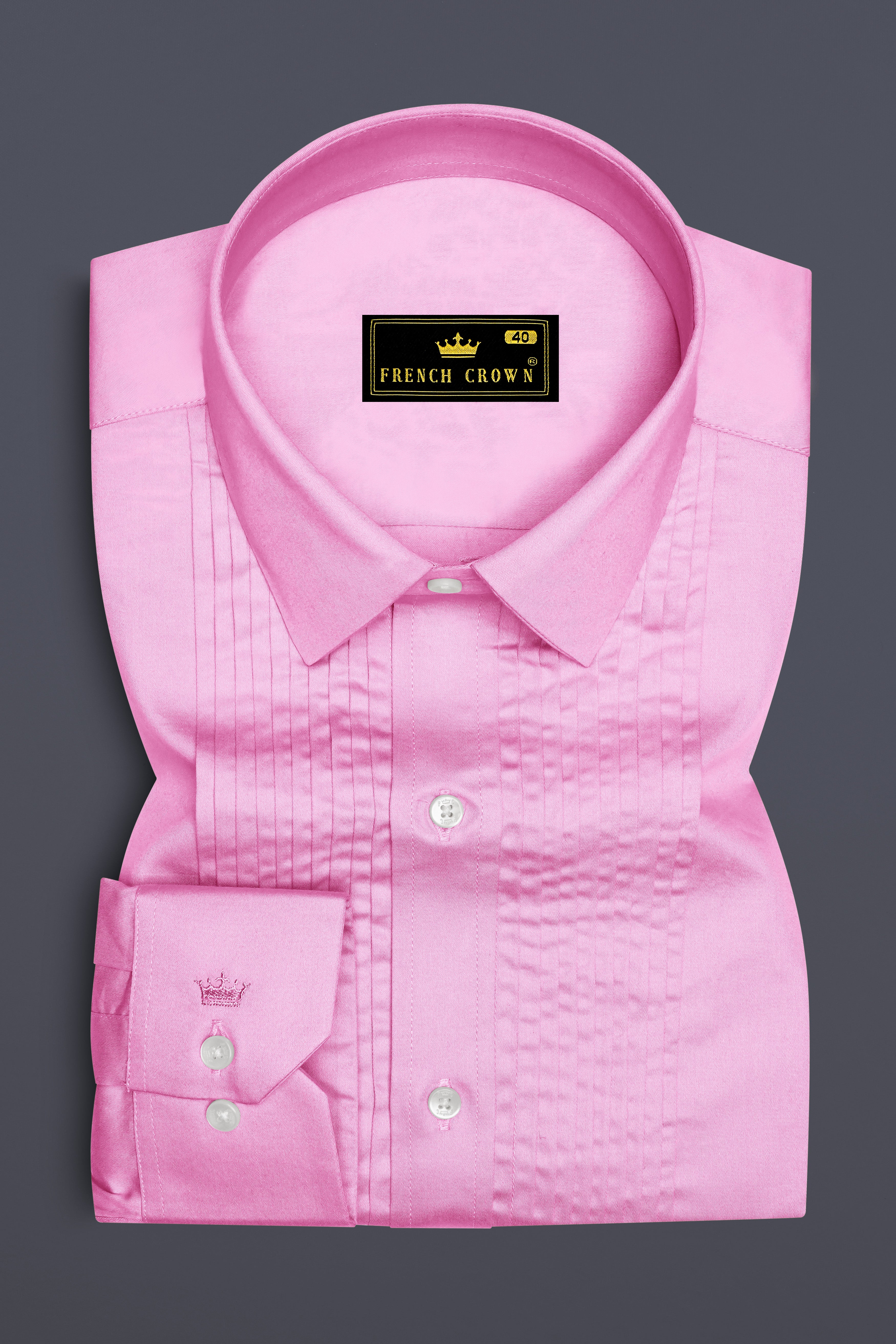 Blushoro-Illusion Pink Subtle Sheen Super Soft Premium Cotton Tuxedo Dress Shirt