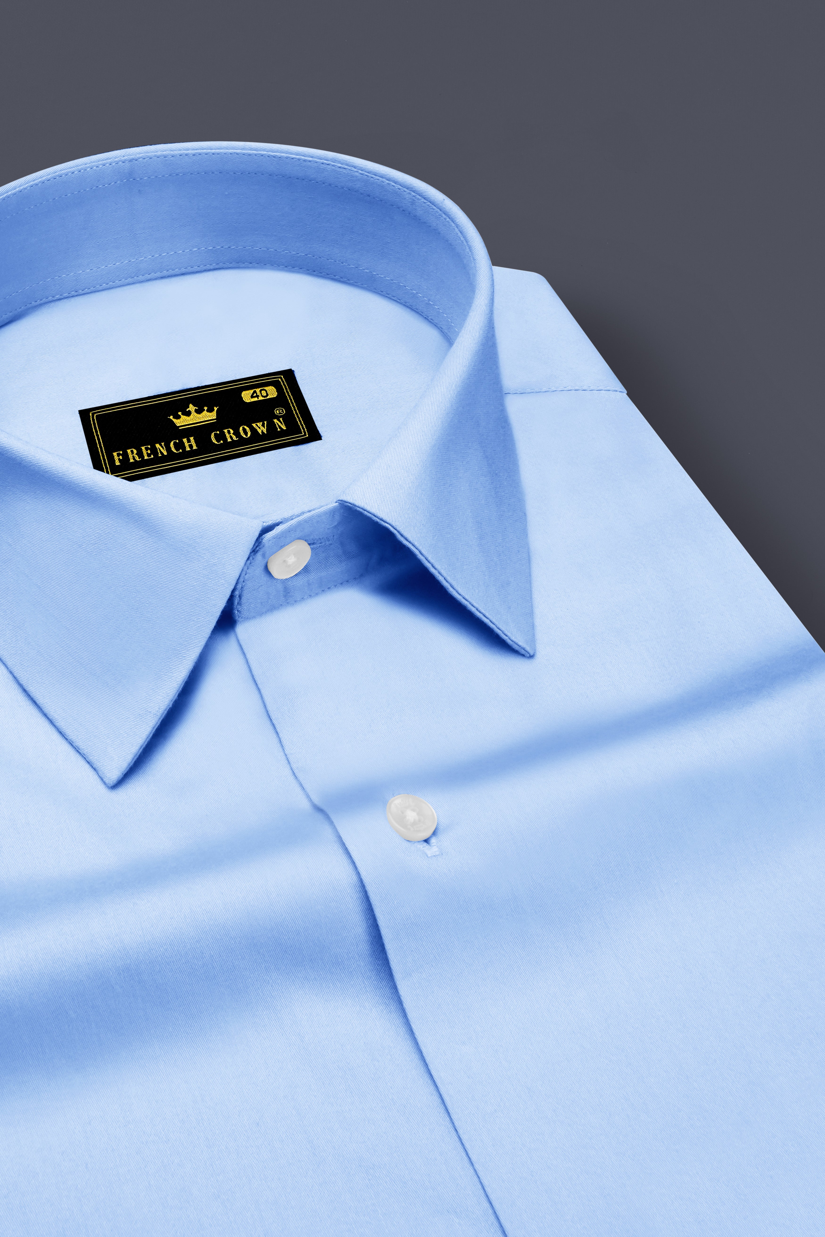 Celvoro-Powder Blue Subtle Sheen Super Soft Premium Cotton Dress Shirt
