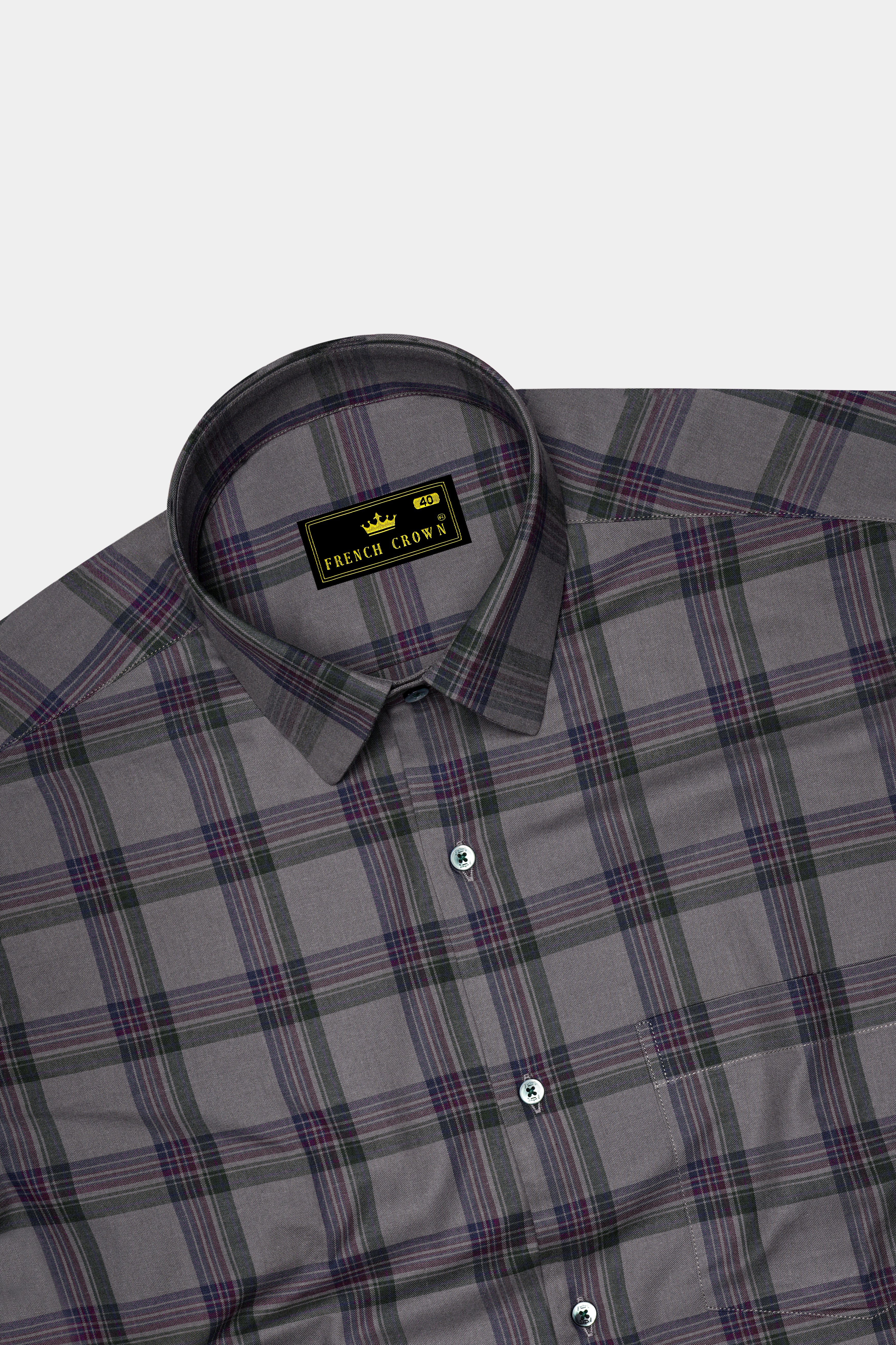 Stormoro-Hurricane Gray Plaid Twill Premium Cotton Semi Formal Shirt 14225-GR-38, 14225-GR-H-38, 14225-GR-39, 14225-GR-H-39, 14225-GR-40, 14225-GR-H-40, 14225-GR-42, 14225-GR-H-42, 14225-GR-44, 14225-GR-H-44, 14225-GR-46, 14225-GR-H-46, 14225-GR-48, 14225-GR-H-48, 14225-GR-50, 14225-GR-H-50, 14225-GR-52, 14225-GR-H-52