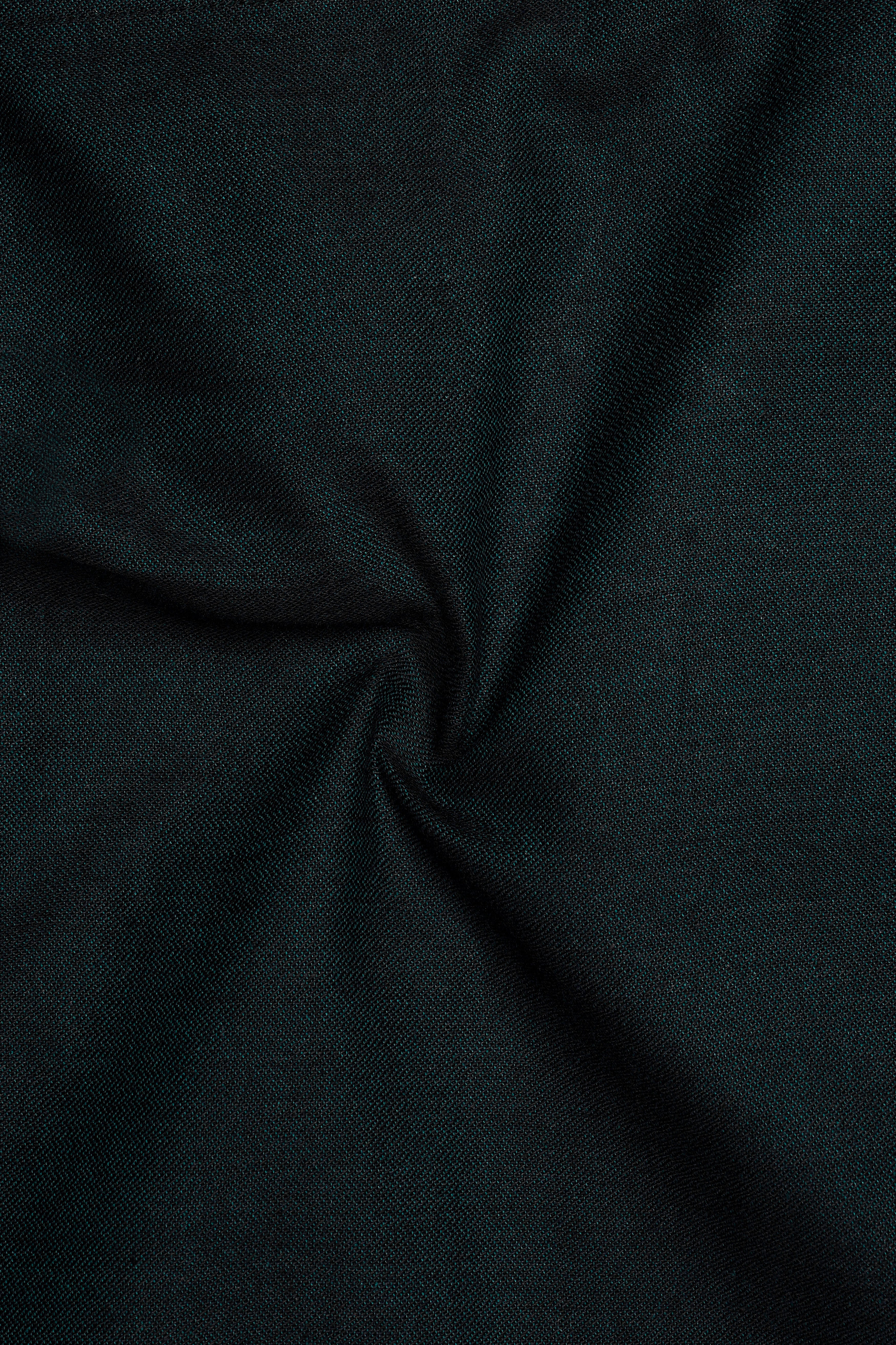 Verdoro-Racing Green Dobby Textured Premium Giza Cotton Dress Shirt