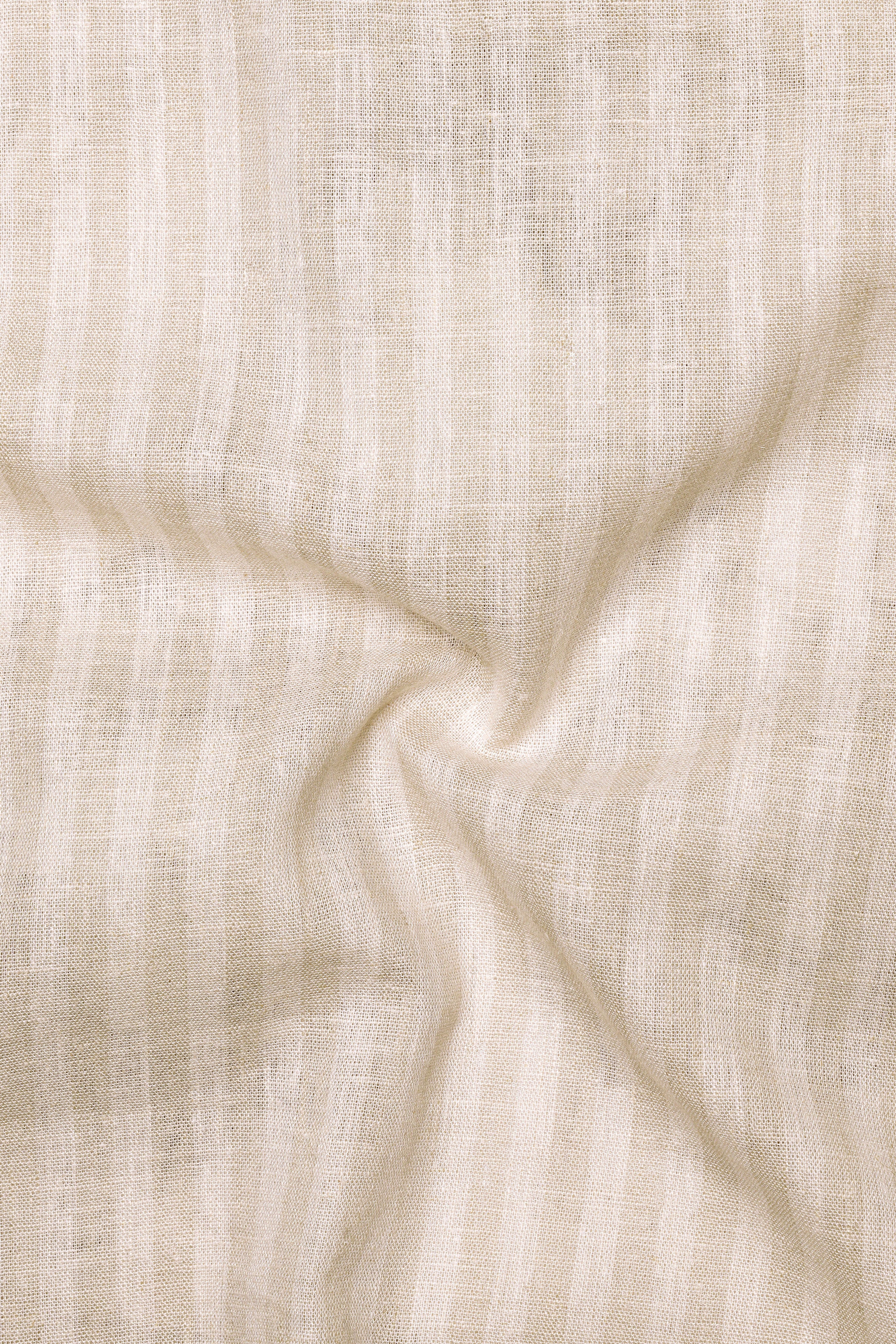 Ivoro-Vanilla Cream Striped Luxurious Linen Casual Kurta Shirt