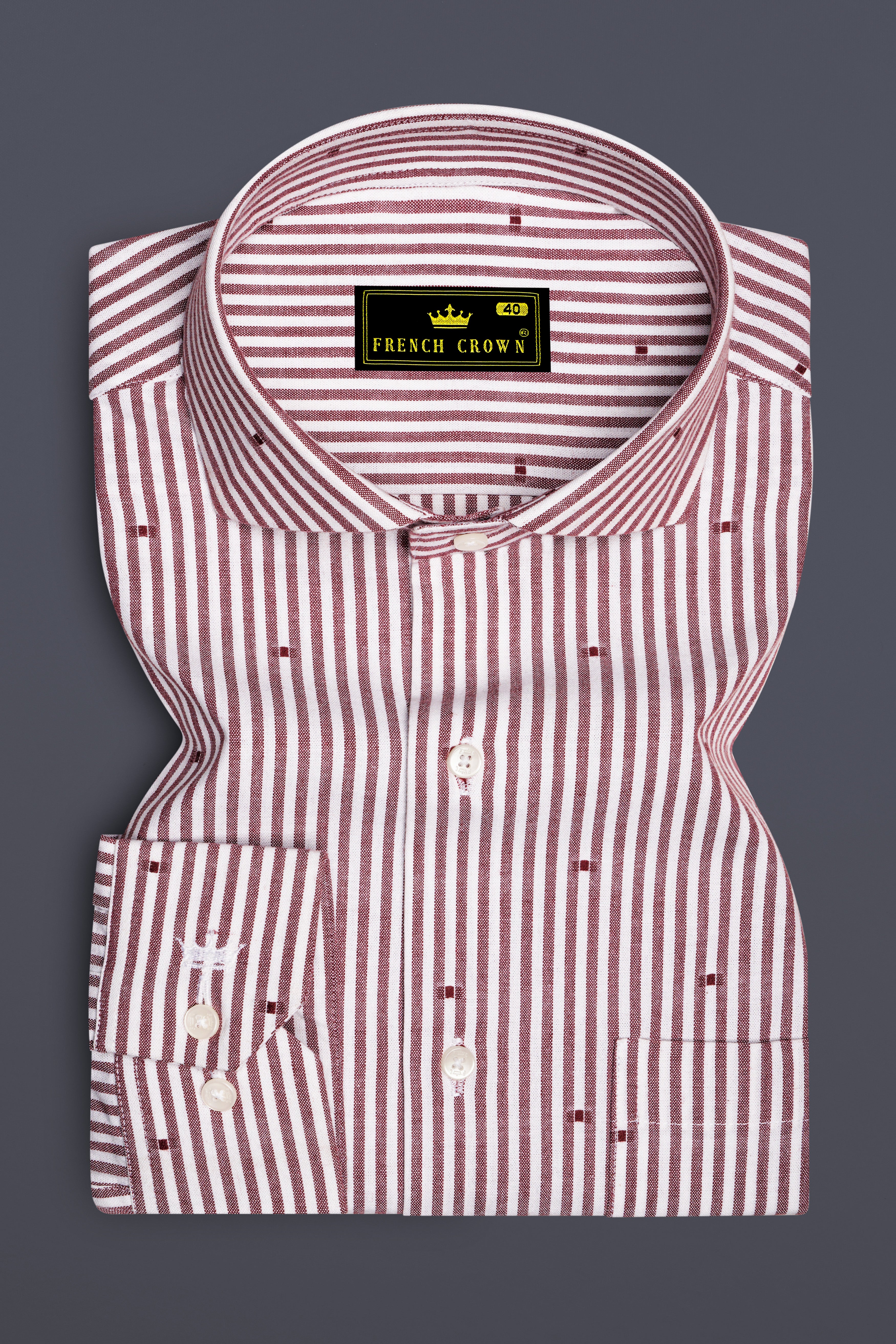 Scarvoro-Congo Red And Bright White Striped Dobby Premium Giza Cotton Dress Shirt 14238-CA-38, 14238-CA-H-38, 14238-CA-39, 14238-CA-H-39, 14238-CA-40, 14238-CA-H-40, 14238-CA-42, 14238-CA-H-42, 14238-CA-44, 14238-CA-H-44, 14238-CA-46, 14238-CA-H-46, 14238-CA-48, 14238-CA-H-48, 14238-CA-50, 14238-CA-H-50, 14238-CA-52, 14238-CA-H-52