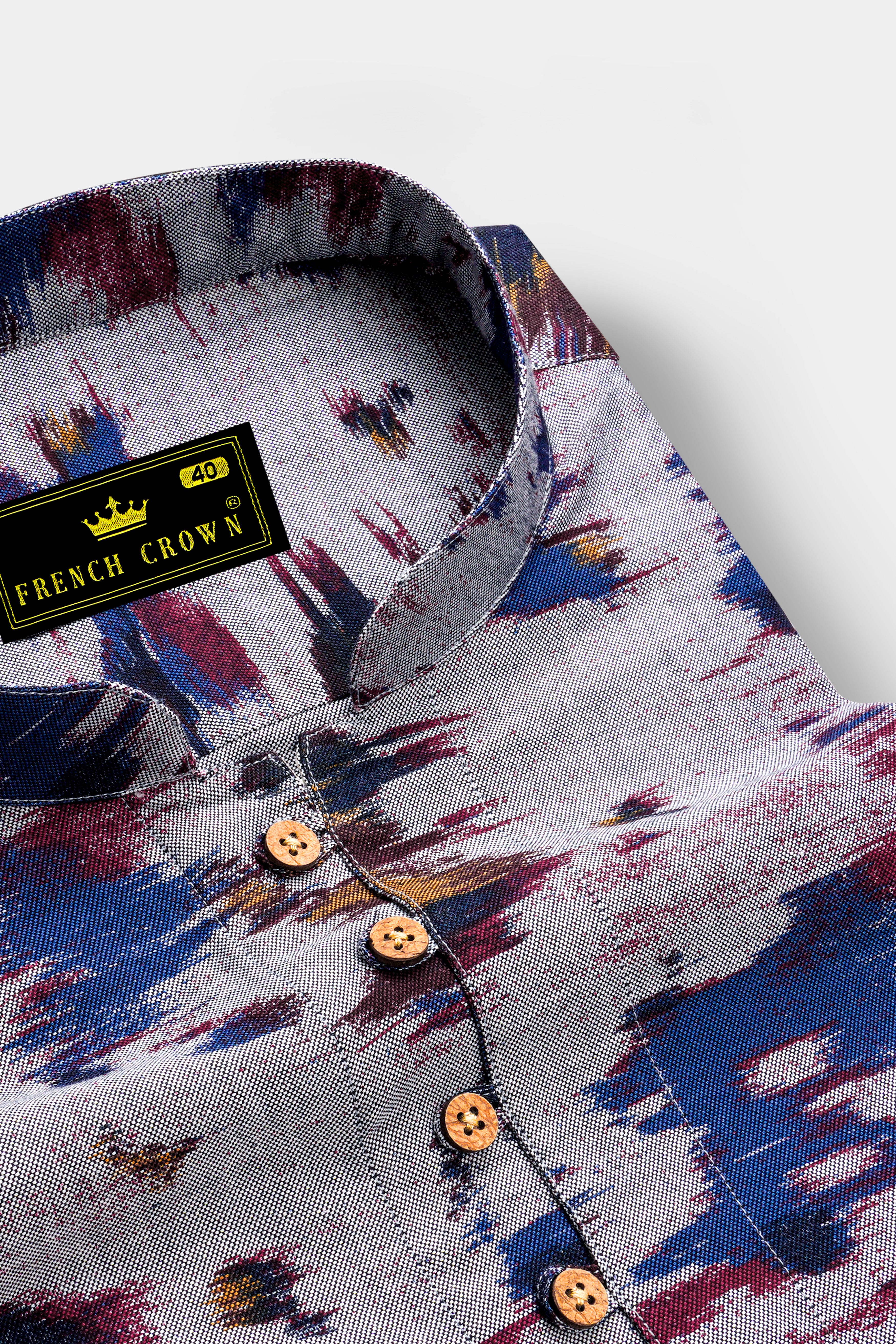 Nebulor-Mountain Mist Gray And San Juan Blue Printed Oxford Premium Cotton Casual Kurta Shirt 14242-KS-38, 14242-KS-H-38, 14242-KS-39, 14242-KS-H-39, 14242-KS-40, 14242-KS-H-40, 14242-KS-42, 14242-KS-H-42, 14242-KS-44, 14242-KS-H-44, 14242-KS-46, 14242-KS-H-46, 14242-KS-48, 14242-KS-H-48, 14242-KS-50, 14242-KS-H-50, 14242-KS-52, 14242-KS-H-52