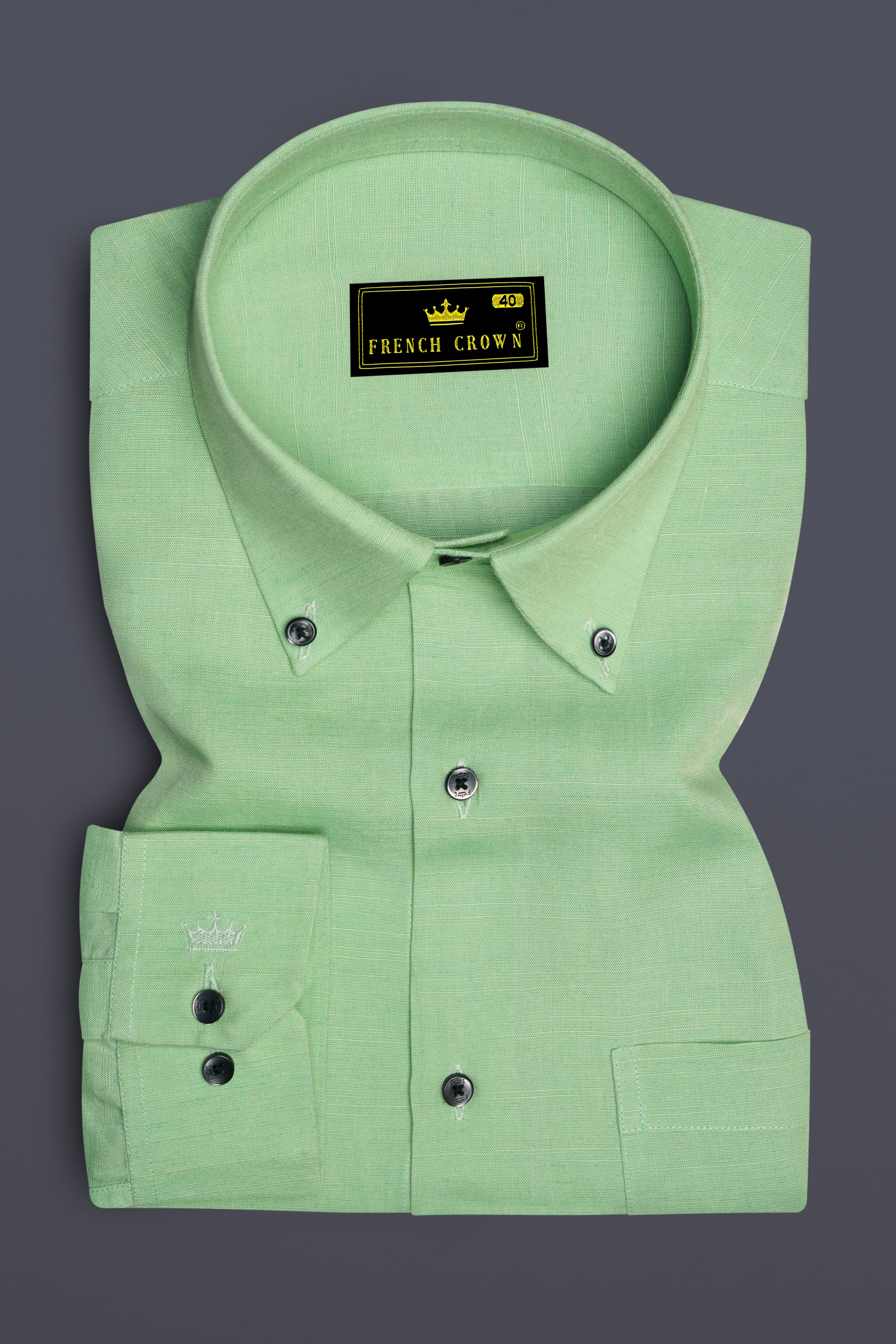 Verdoro-Pale Green Chambray Premium Cotton Dress Shirt