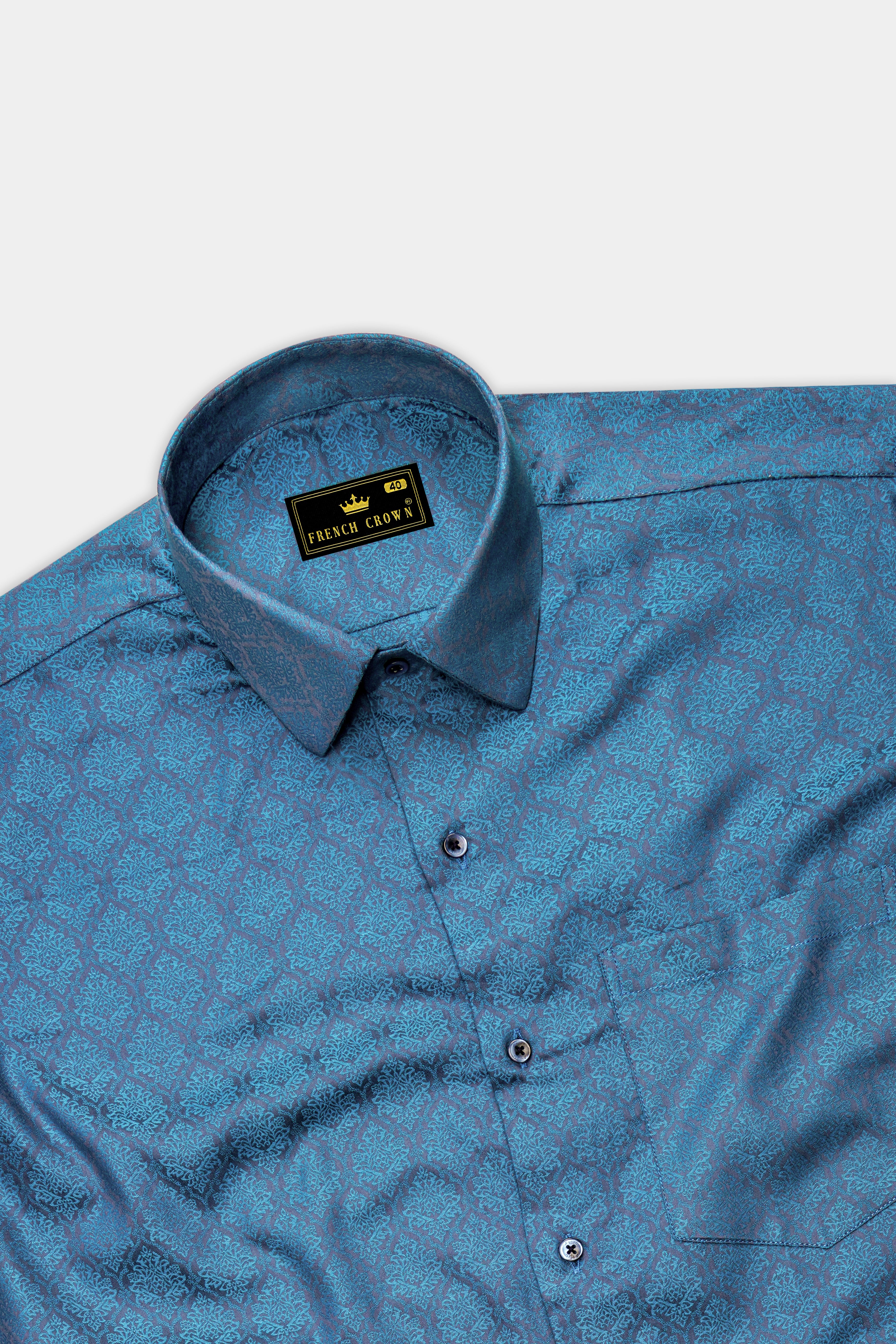Indivio Hippie Blue Jacquard Textured Premium Cotton Dress Shirt 14272-BLE-38, 14272-BLE-H-38, 14272-BLE-39, 14272-BLE-H-39, 14272-BLE-40, 14272-BLE-H-40, 14272-BLE-42, 14272-BLE-H-42, 14272-BLE-44, 14272-BLE-H-44, 14272-BLE-46, 14272-BLE-H-46, 14272-BLE-48, 14272-BLE-H-48, 14272-BLE-50, 14272-BLE-H-50, 14272-BLE-52, 14272-BLE-H-52
