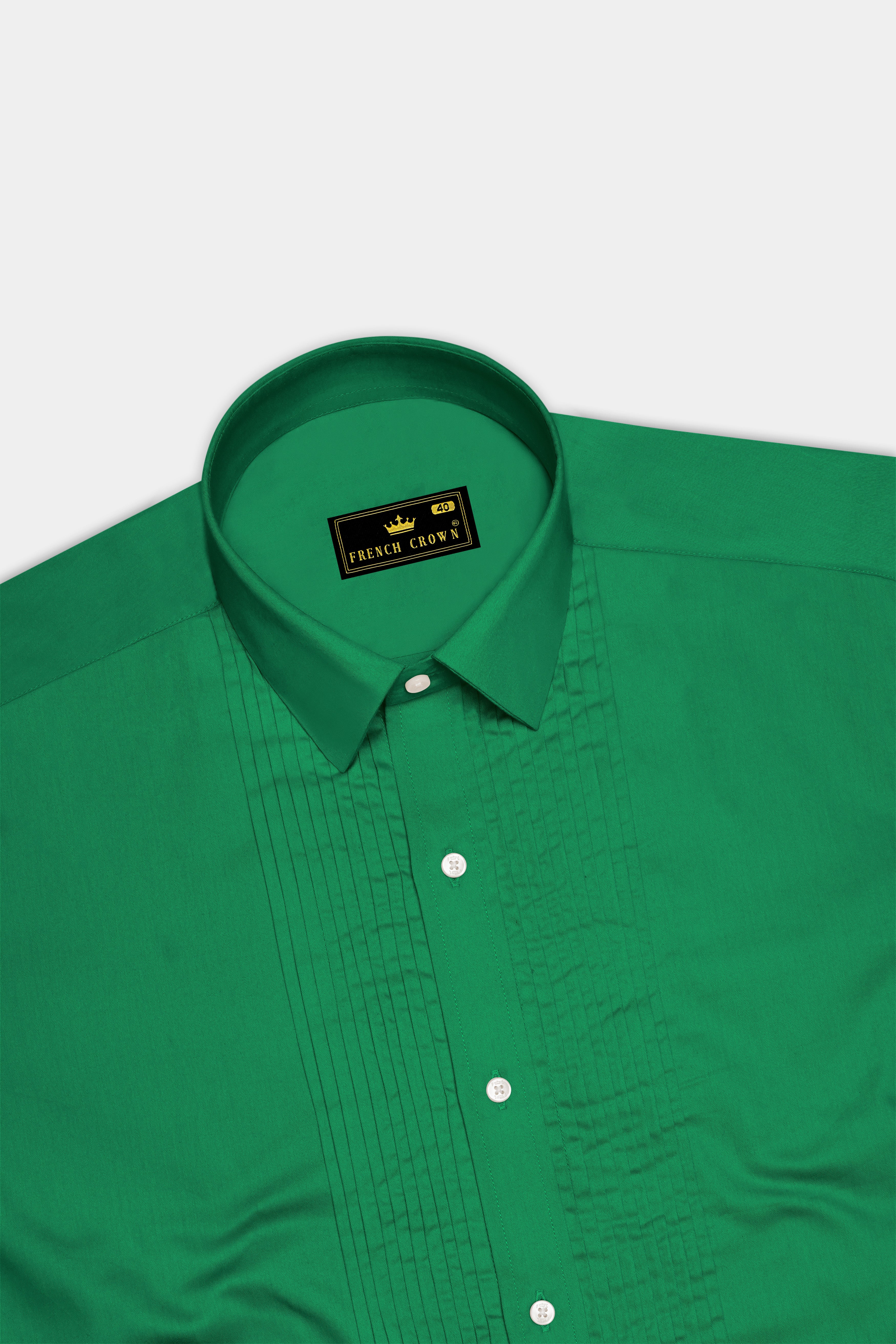 Emeron-Jewel Green Subtle Sheen Super Soft Premium Cotton Tuxedo Dress Shirt