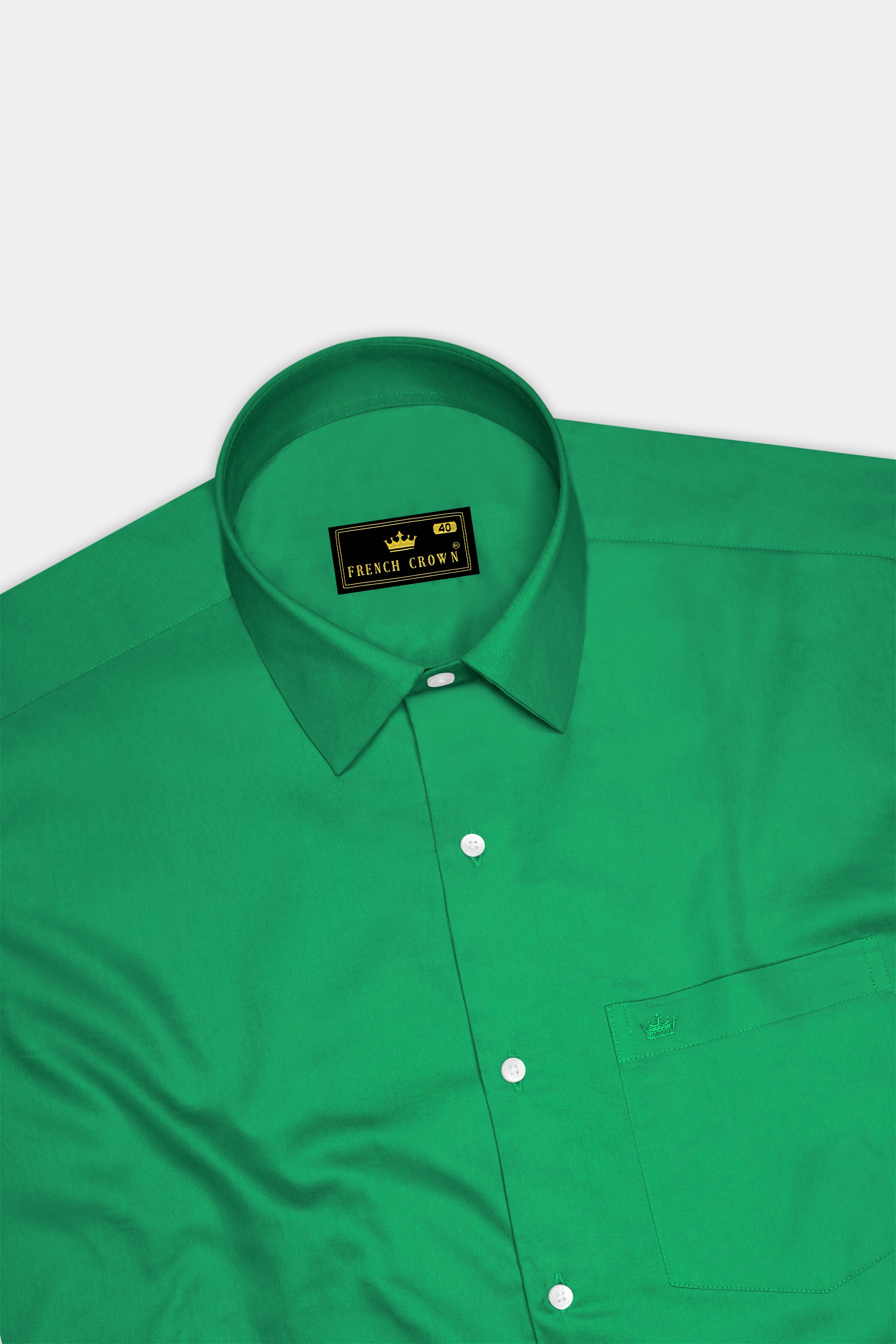 Emeron-Jewel Green Subtle Sheen Super Soft Premium Cotton Dress Shirt