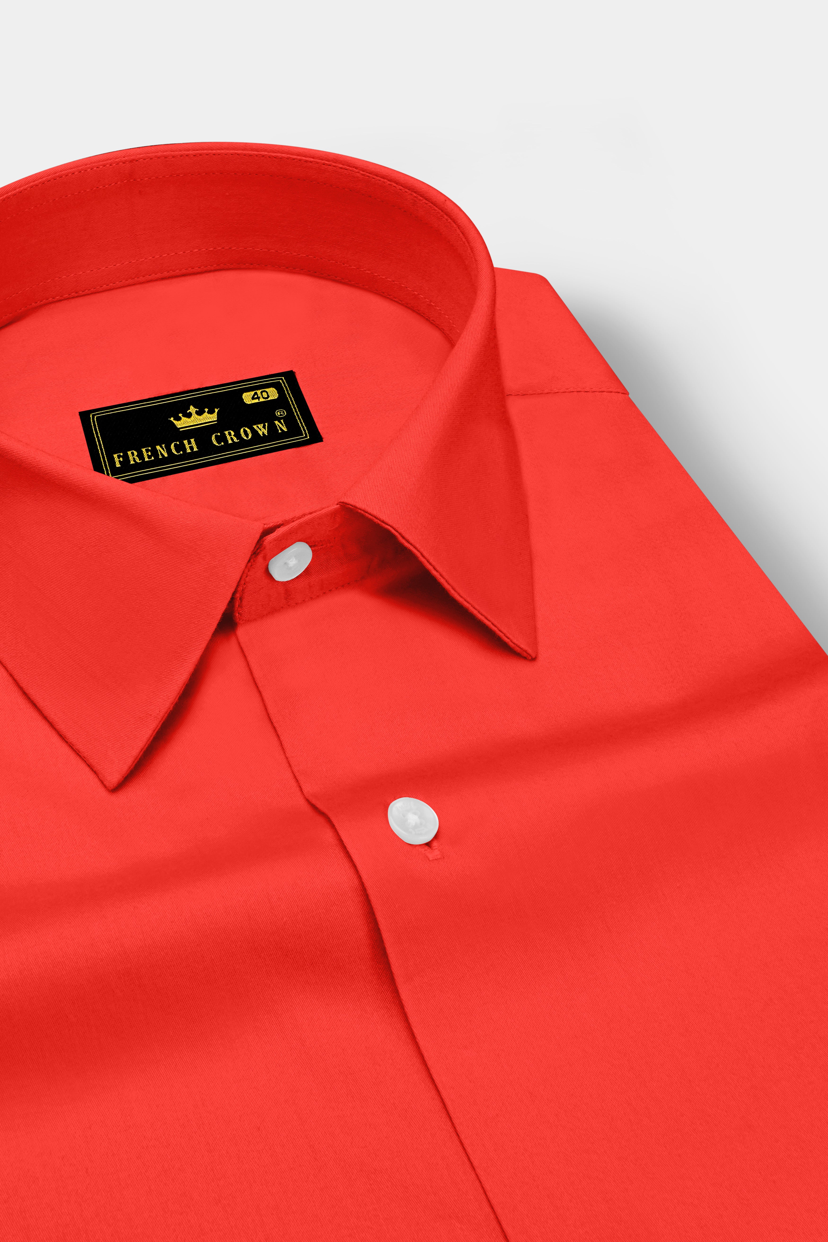 Mandoro-Coral Orange Subtle Sheen Super Soft Premium Cotton Dress Shirt