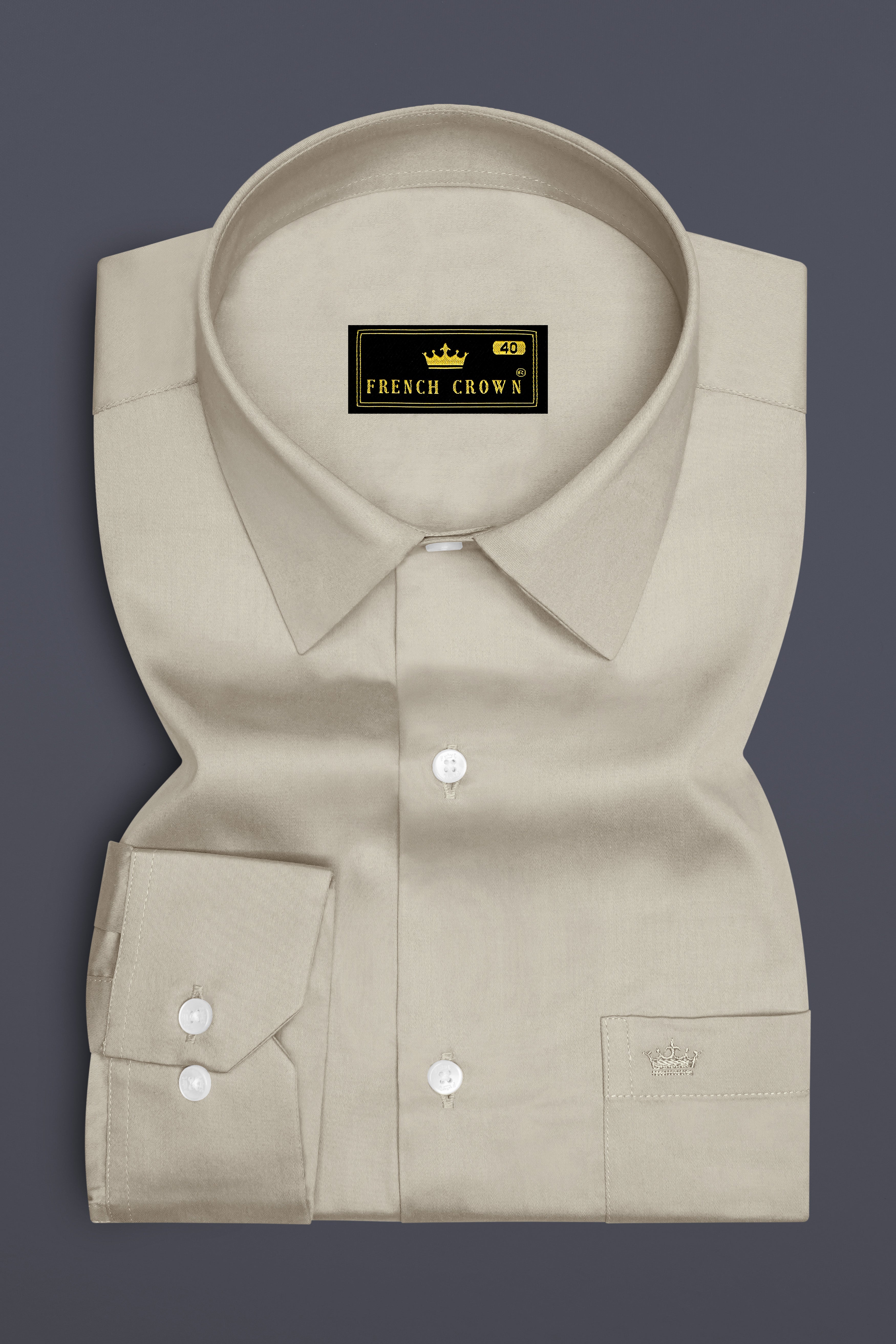 Ivoro-Malta Cream Subtle Sheen Super Soft Premium Cotton Dress Shirt