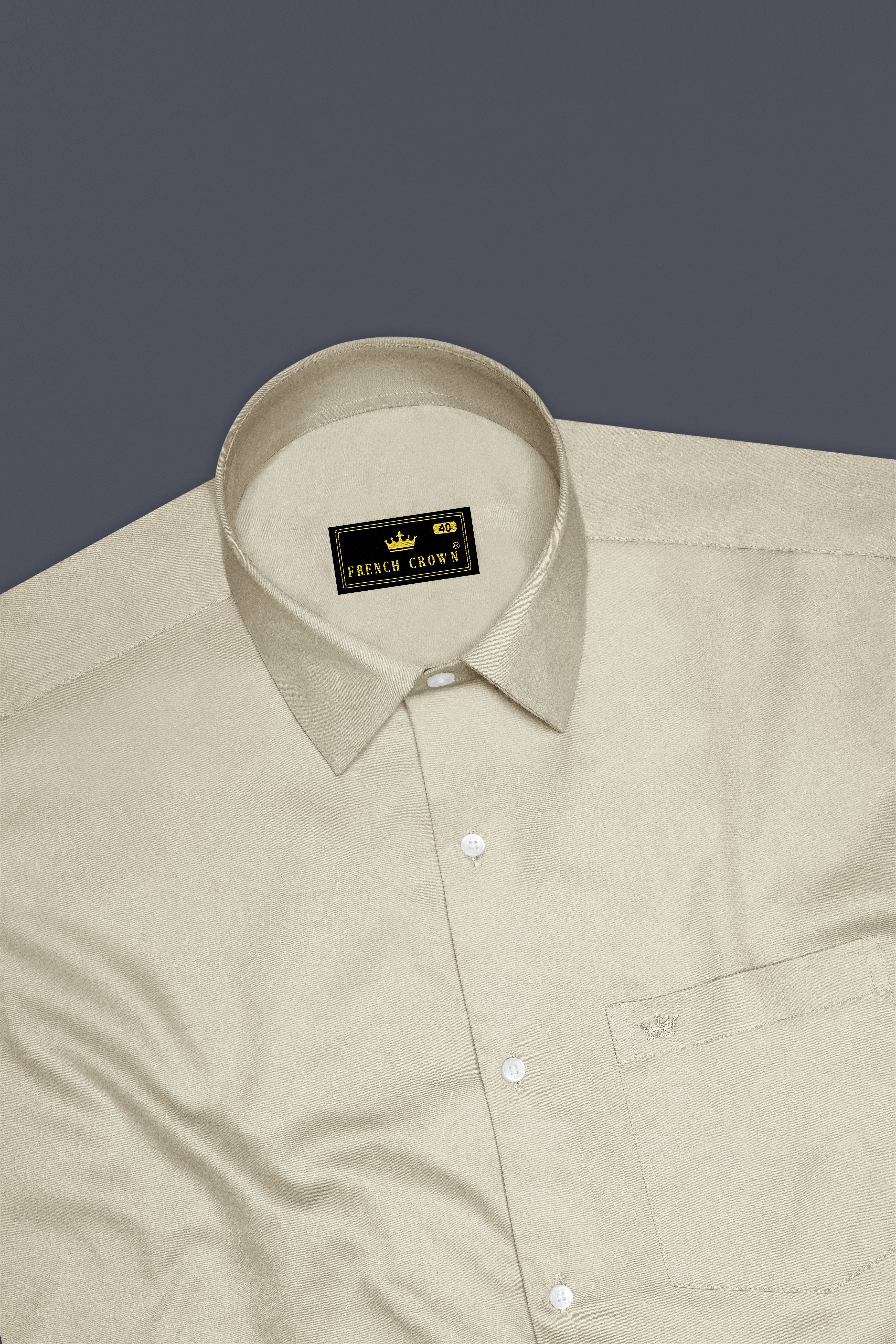 Ivoro-Malta Cream Subtle Sheen Super Soft Premium Cotton Dress Shirt