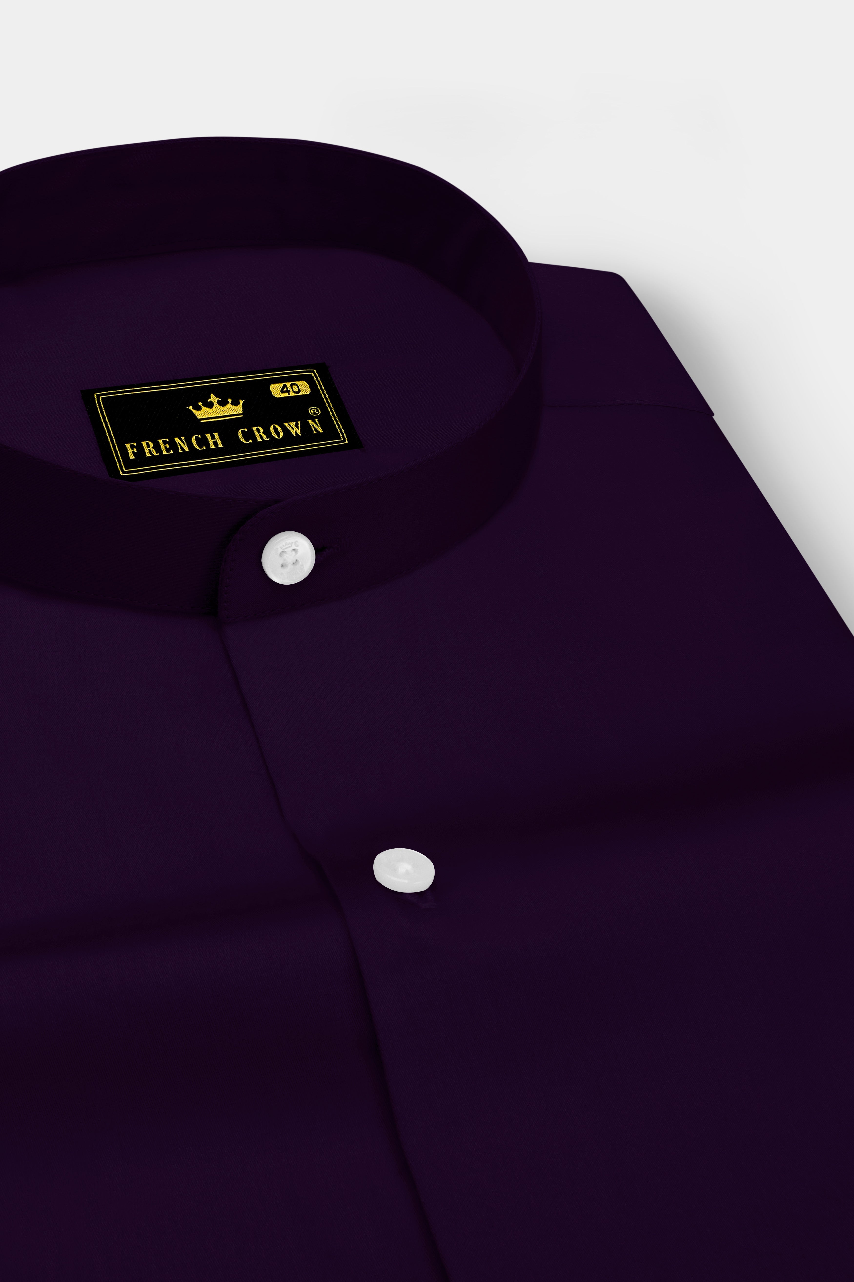 Violoro-Ebnoy Purple Subtle Sheen Super Soft Premium Cotton Mandarin Dress Shirt