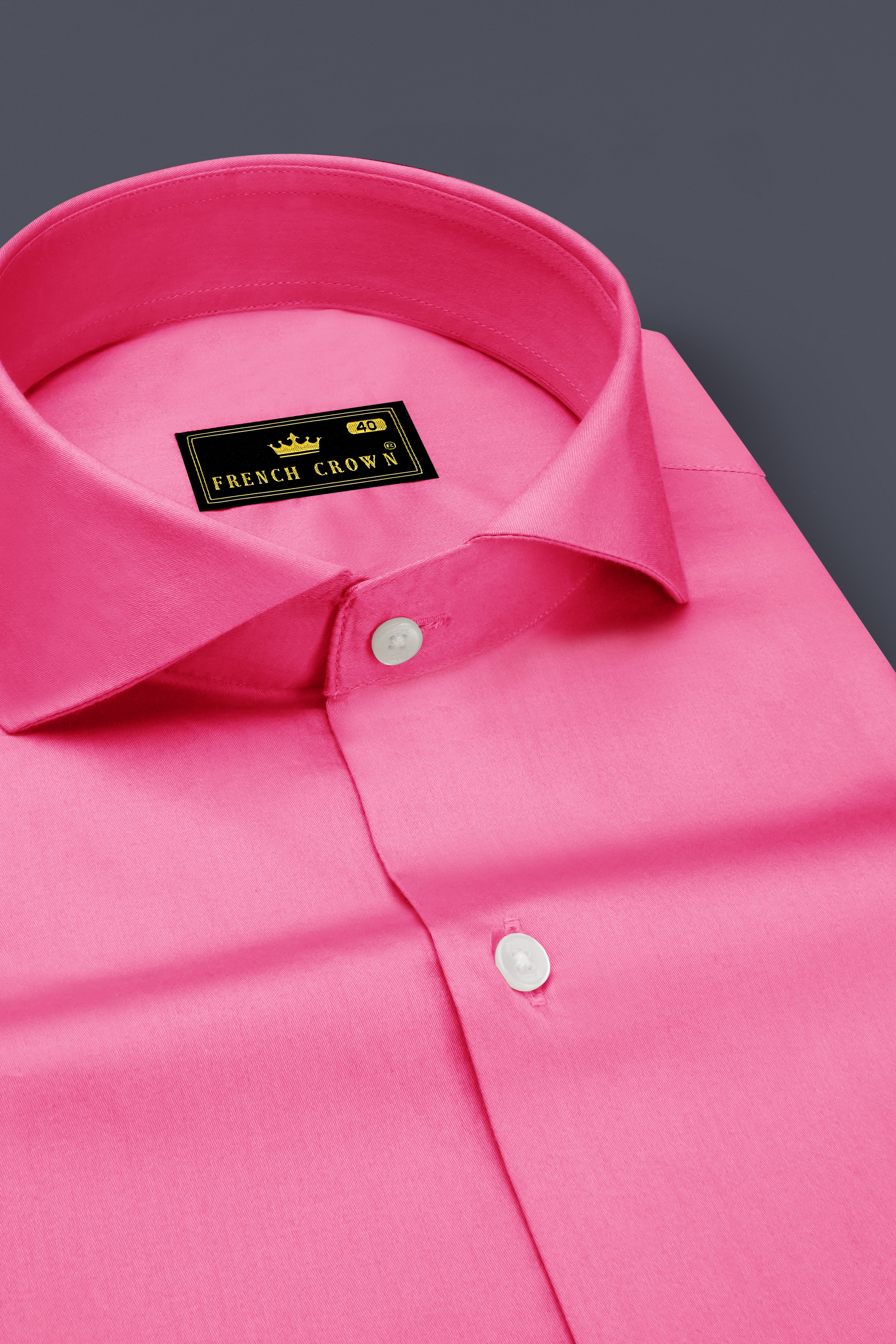 Blushoro-Thulian Pink Subtle Sheen Super Soft Premium Cotton Cut Away Collar Dress Shirt