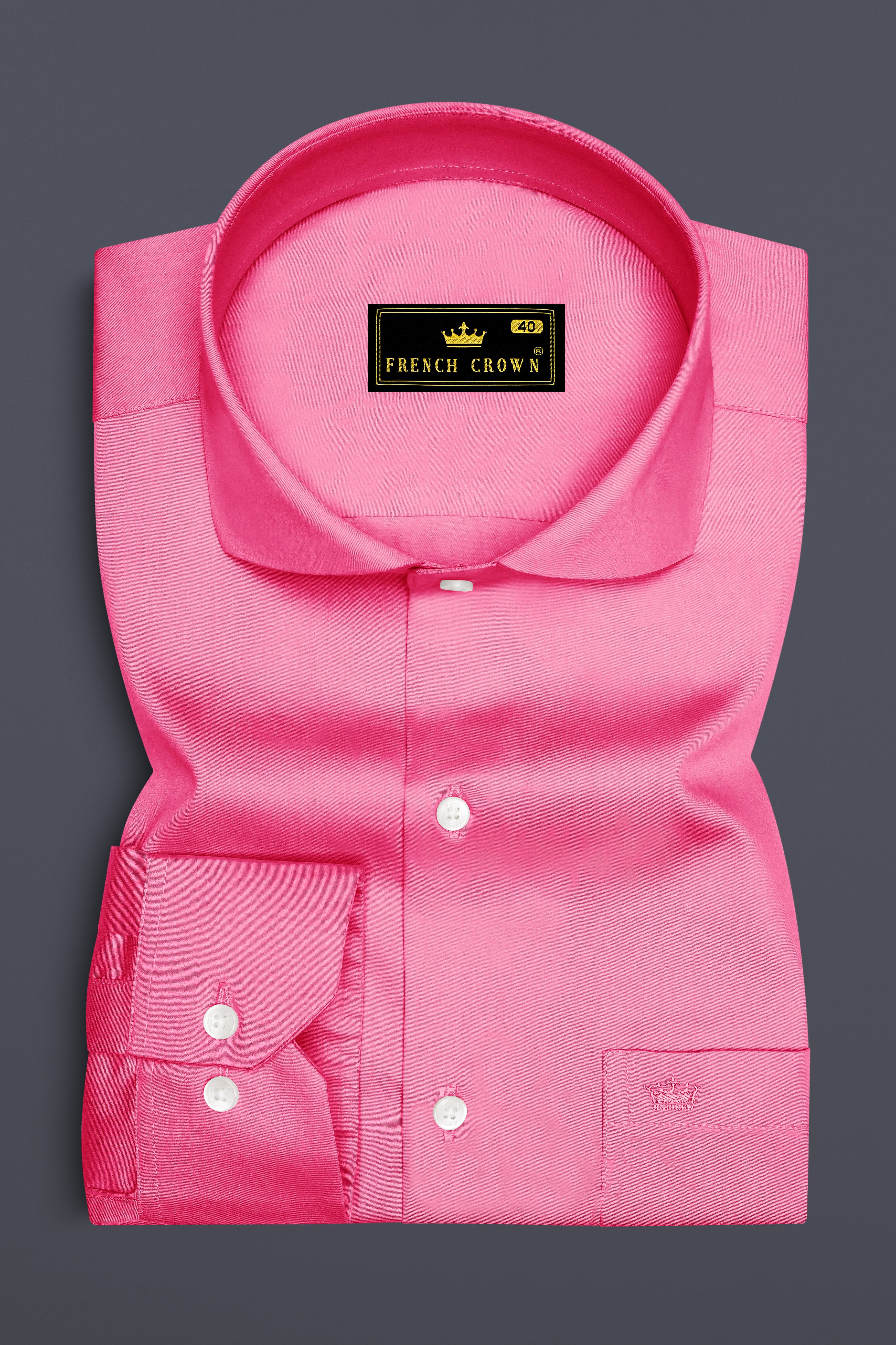Blushoro-Thulian Pink Subtle Sheen Super Soft Premium Cotton Cut Away Collar Dress Shirt