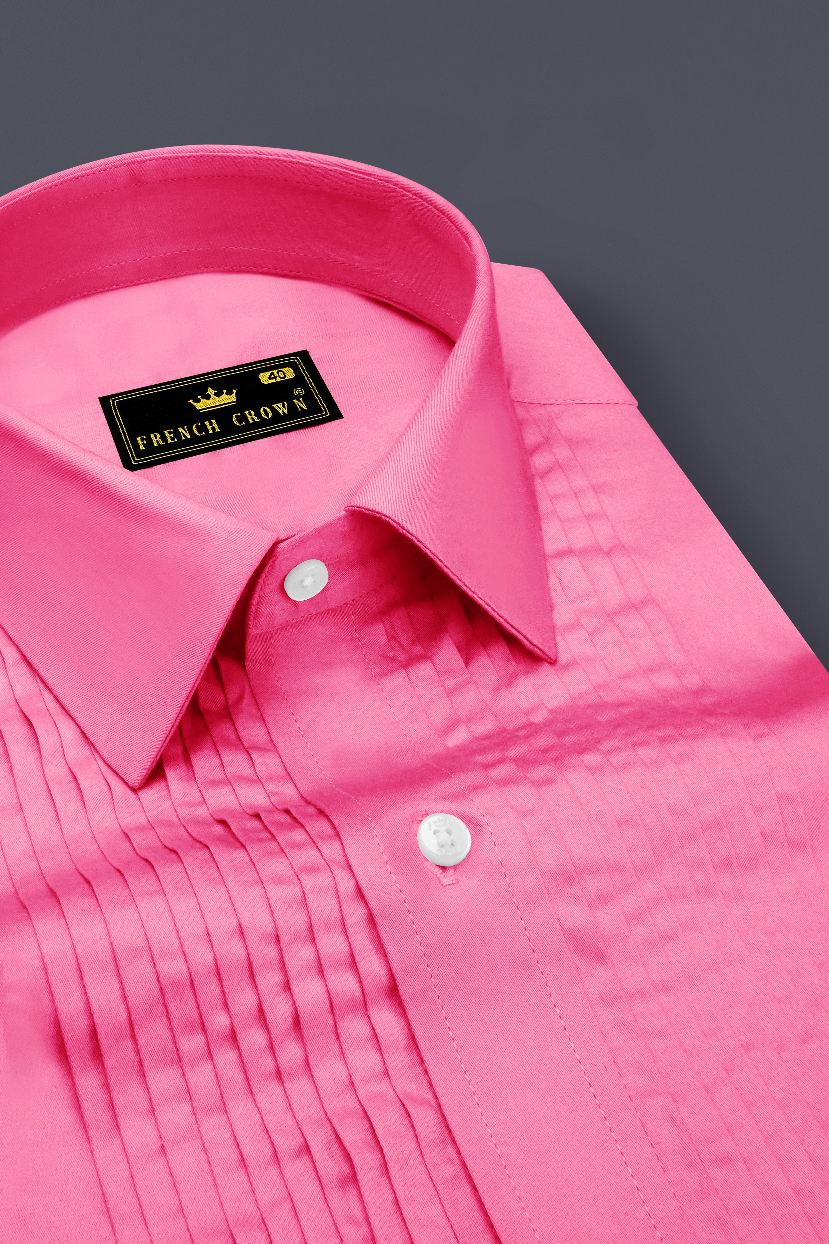 Blushoro-Thulian Pink Subtle Sheen Super Soft Premium Cotton Tuxedo Dress Shirt