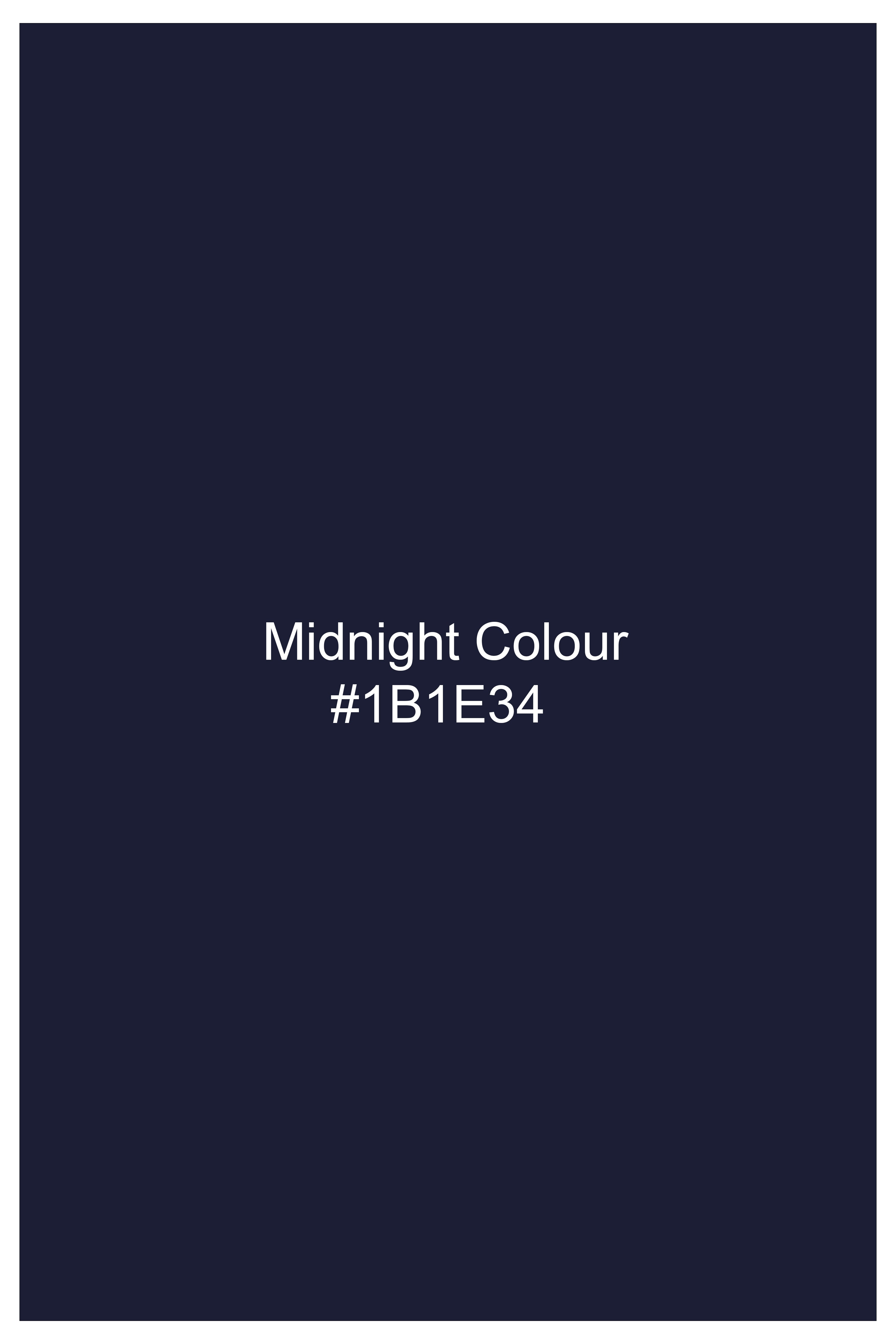 Bleunoir-Midnight Blue Subtle Sheen Super Soft Premium White Cuff Collar Dress Shirt