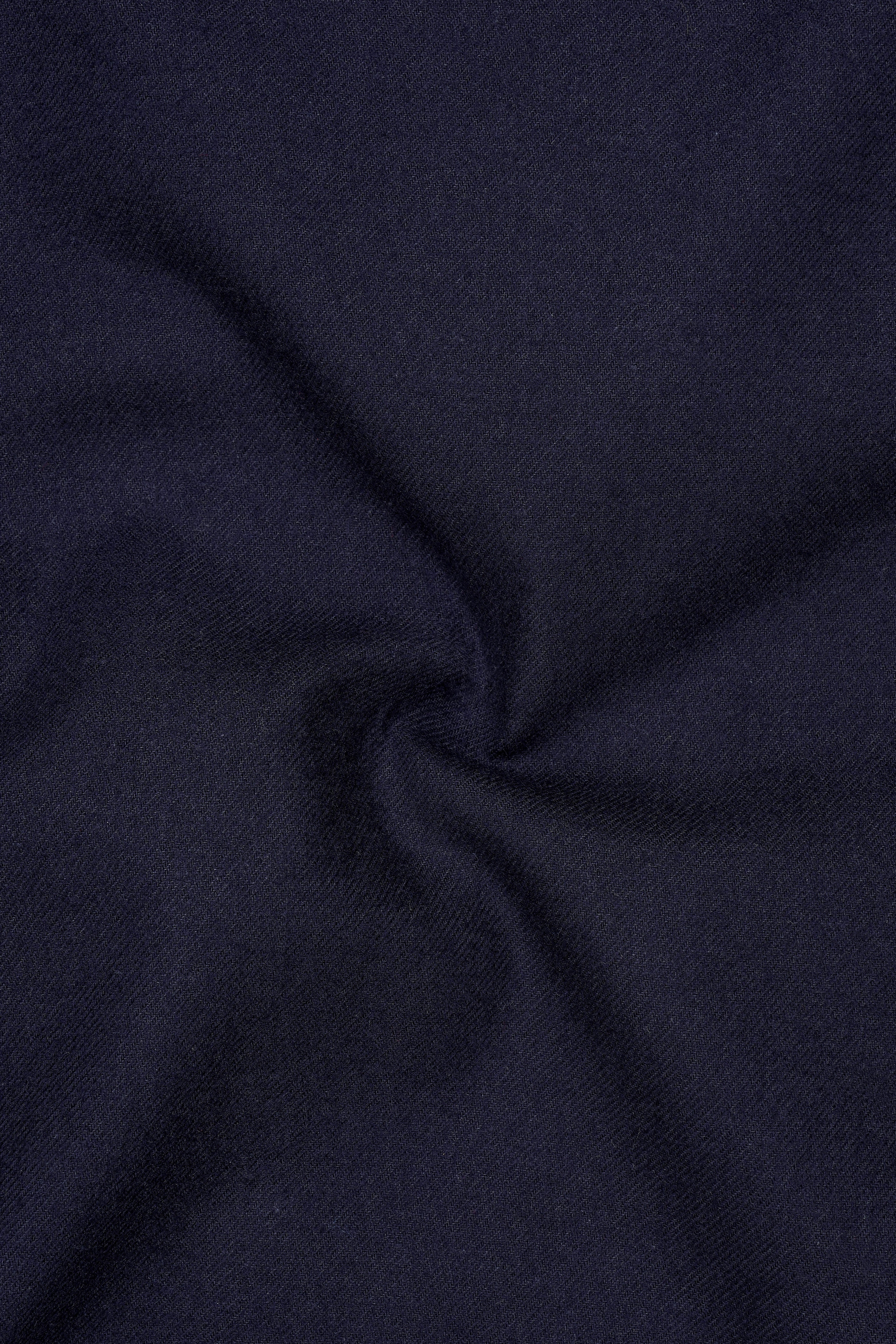 Azurion-Vulcan Blue Textured heavy weight Flannel Premium Cotton Casual Shirt