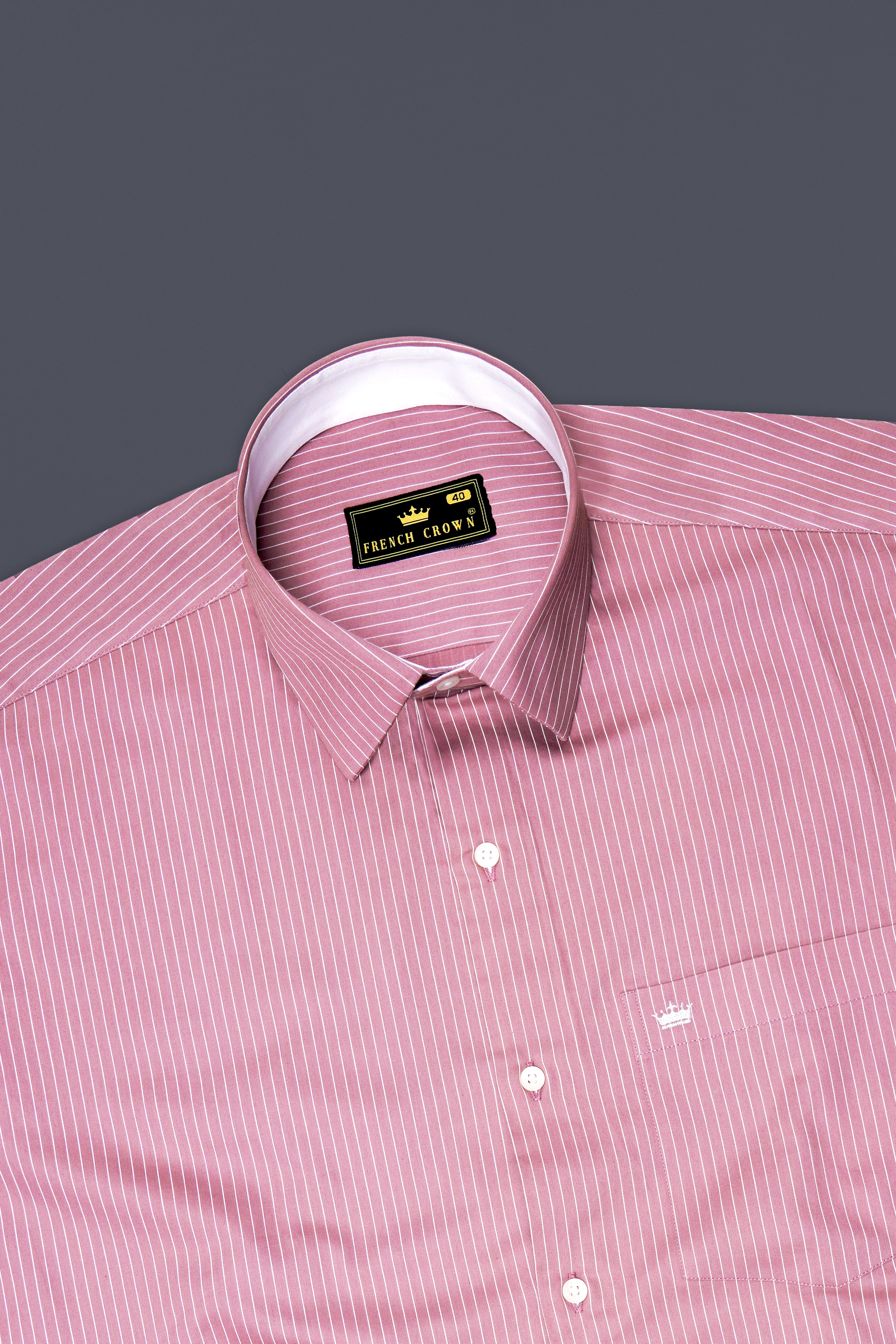 Blush-Bazaar Pink Pin Striped Subtle Sheen Soft Premium Cotton Dress Shirt