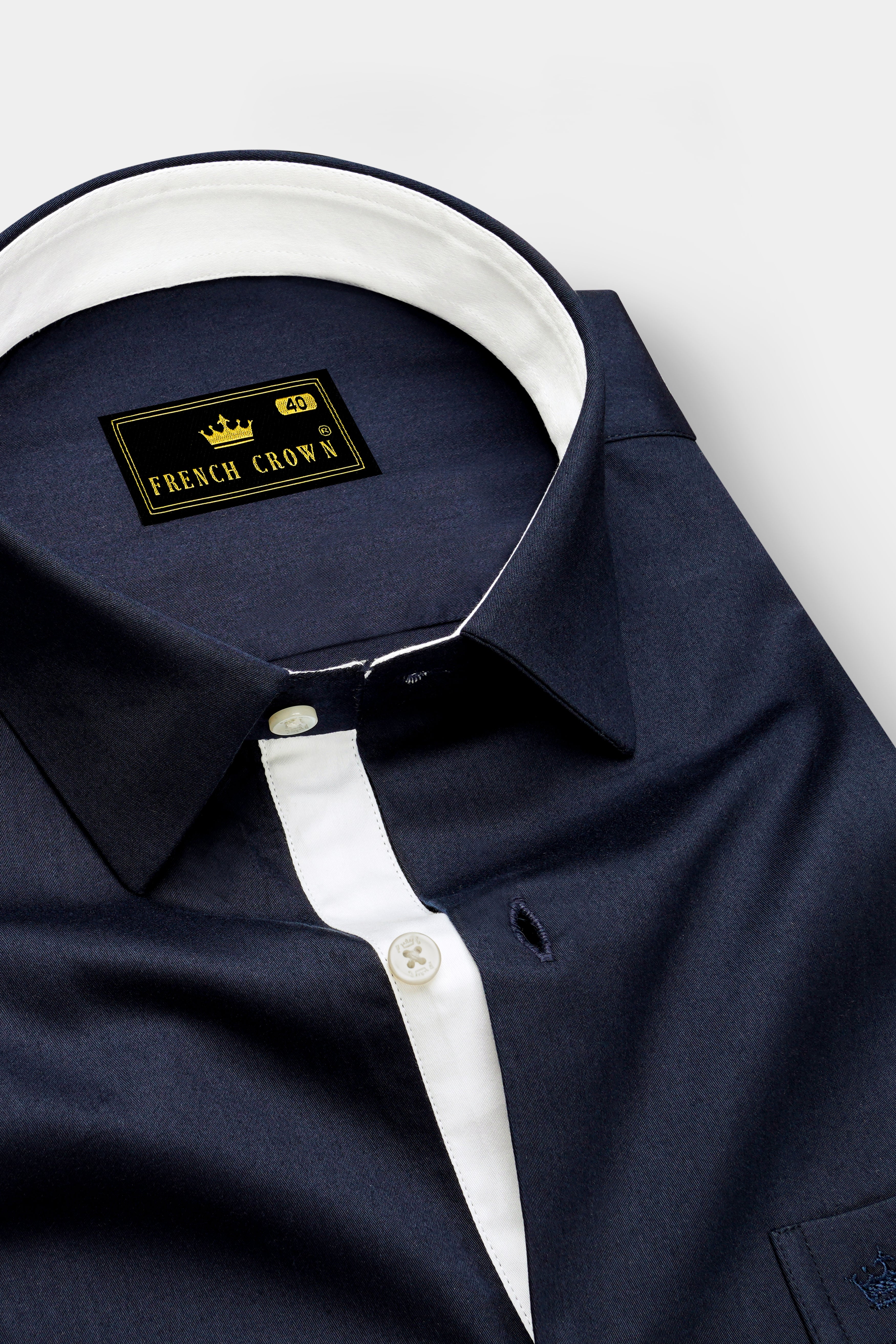 Bleunoir-Midnight Blue Subtle Sheen Super Soft Premium Dress Shirt
