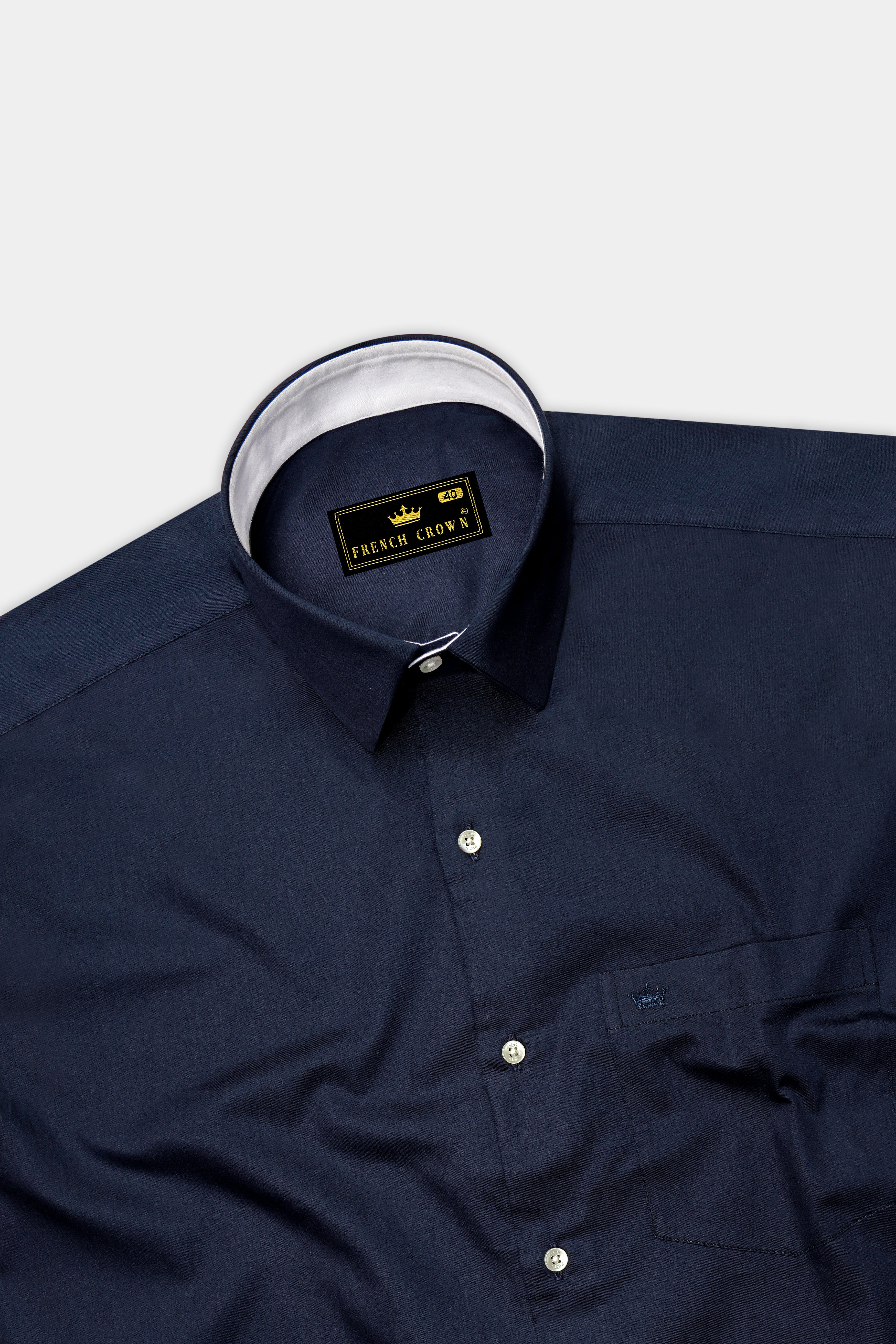 Bleunoir-Midnight Blue Subtle Sheen Super Soft Premium Dress Shirt