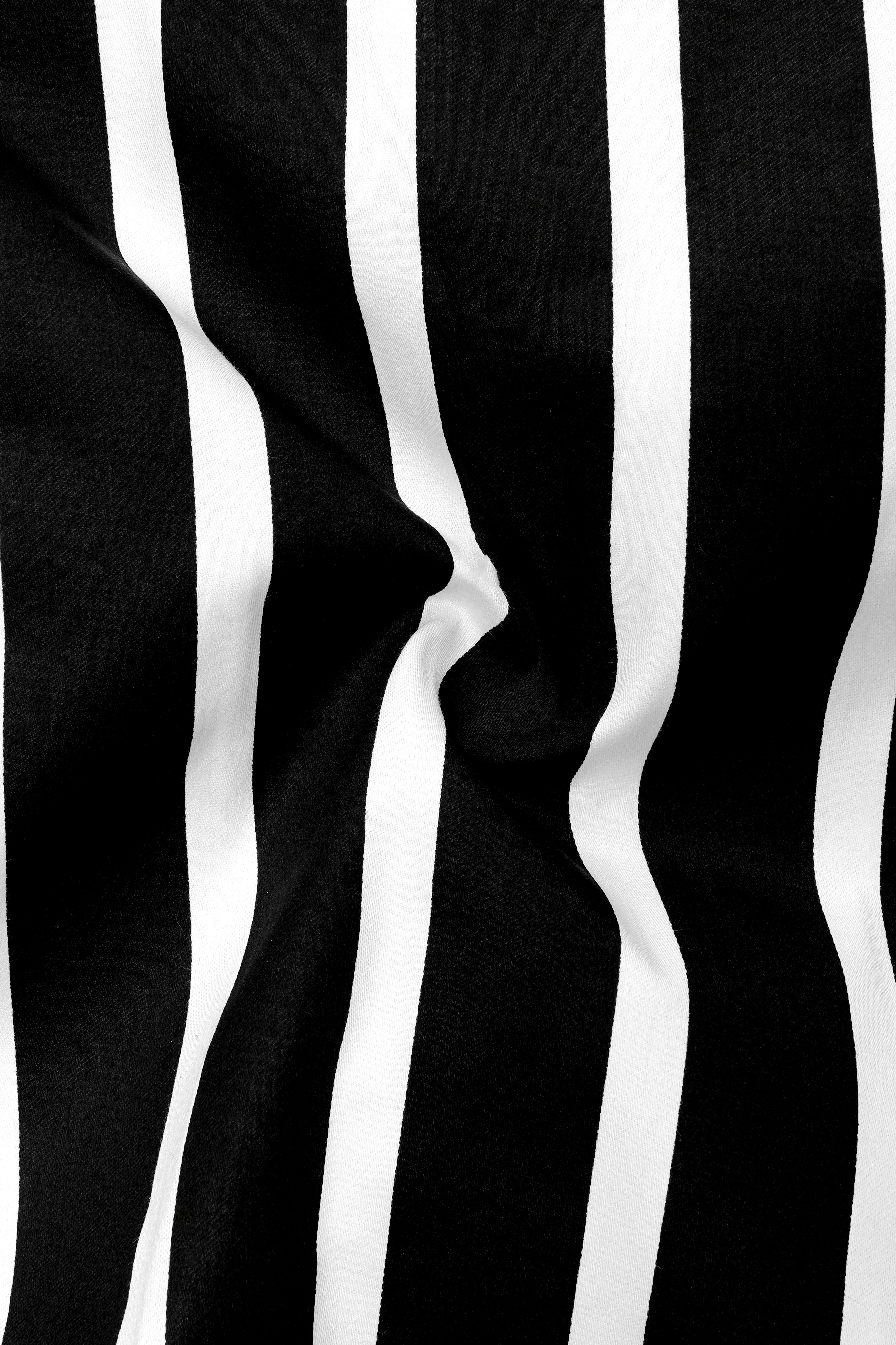 Noctaro-Jade Black And Bright White Awning Striped Super Soft Premium Cotton Dress White Cuff Collar Shirt