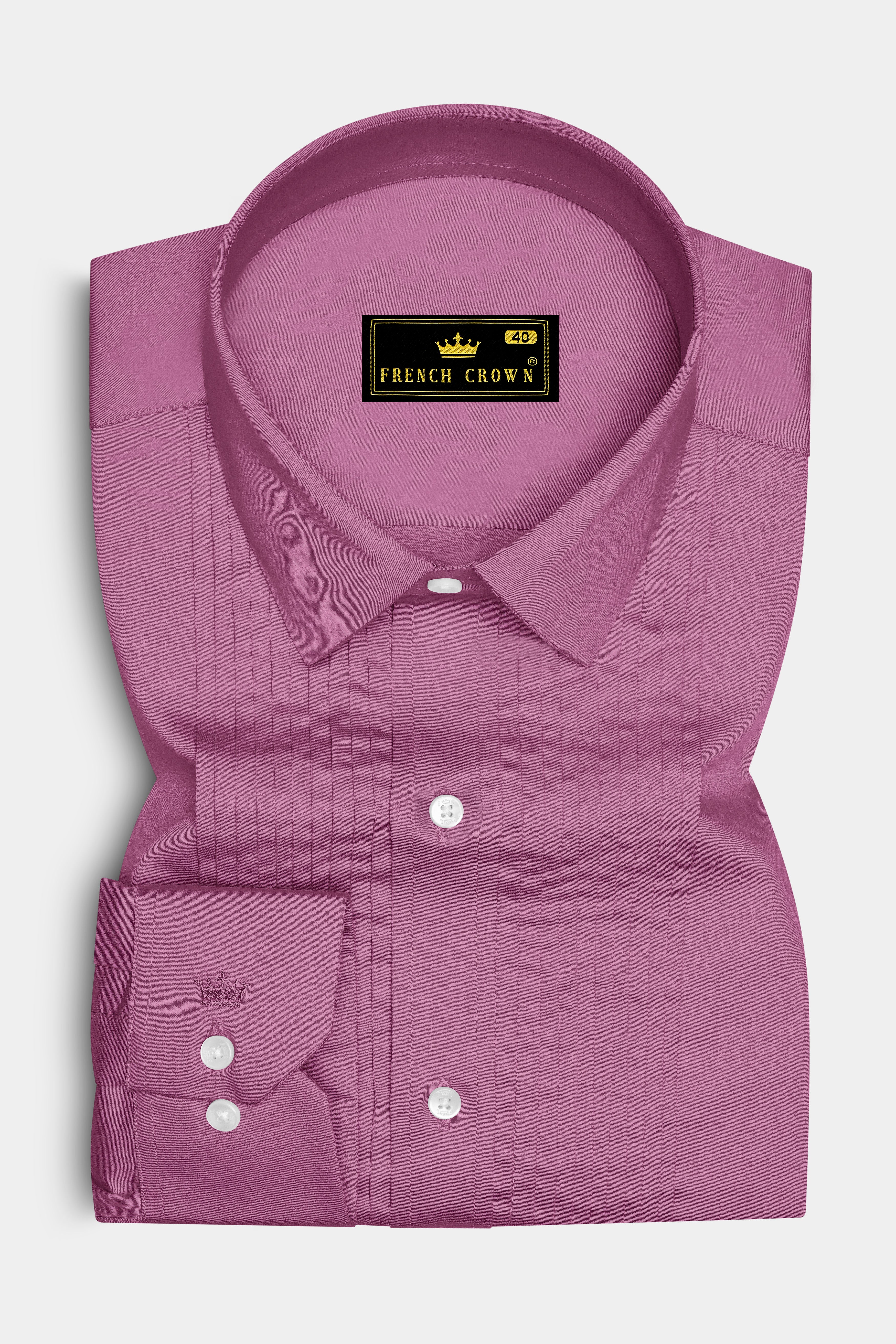 Rosavelle-Tapestry Pink Subtle Sheen Super Soft Premium Cotton Tuxedo Dress Shirt