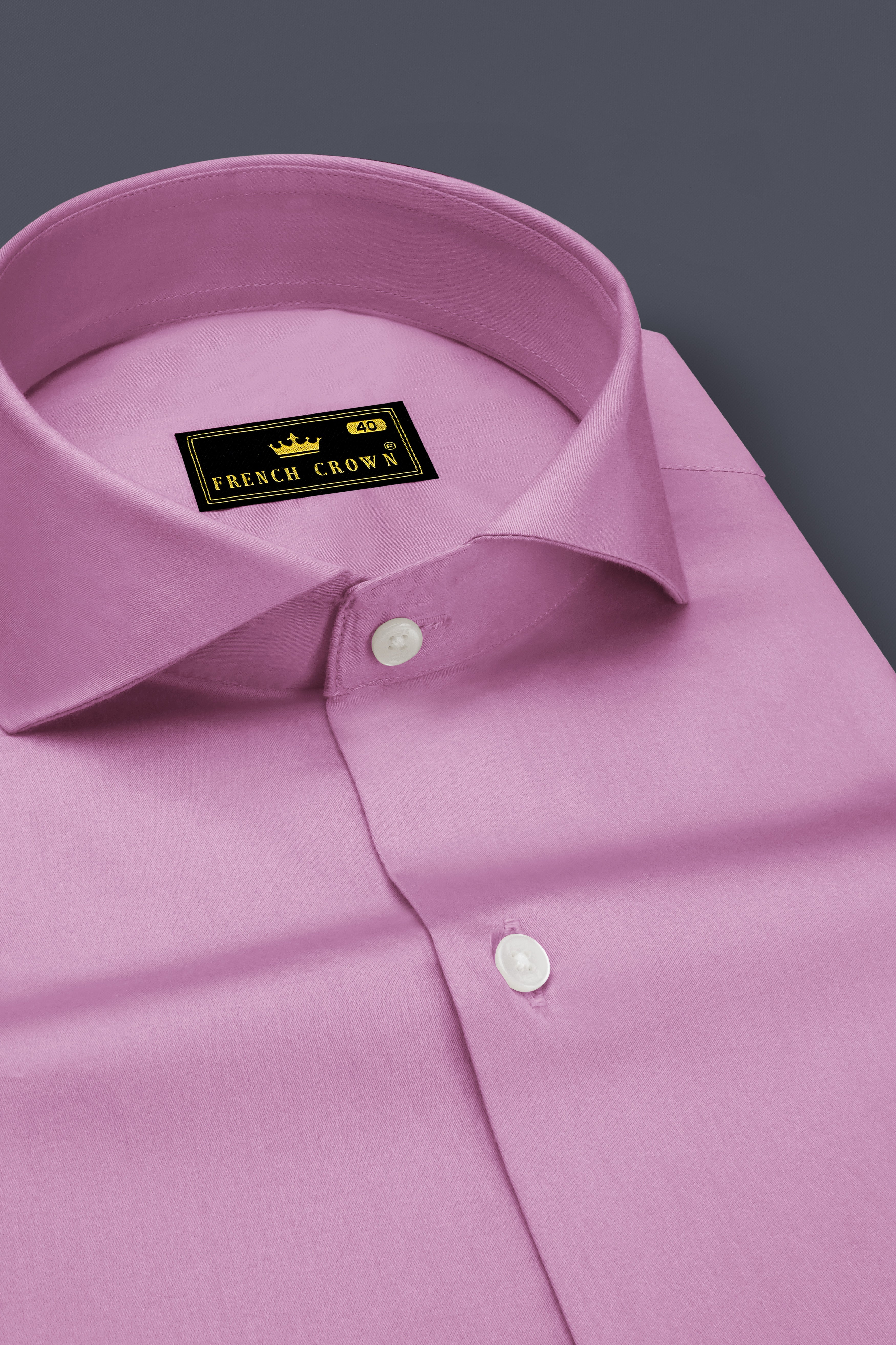 Blushoro-Viola Pink Subtle Sheen Super Soft Premium Cotton Cut Away Collar Dress Shirt