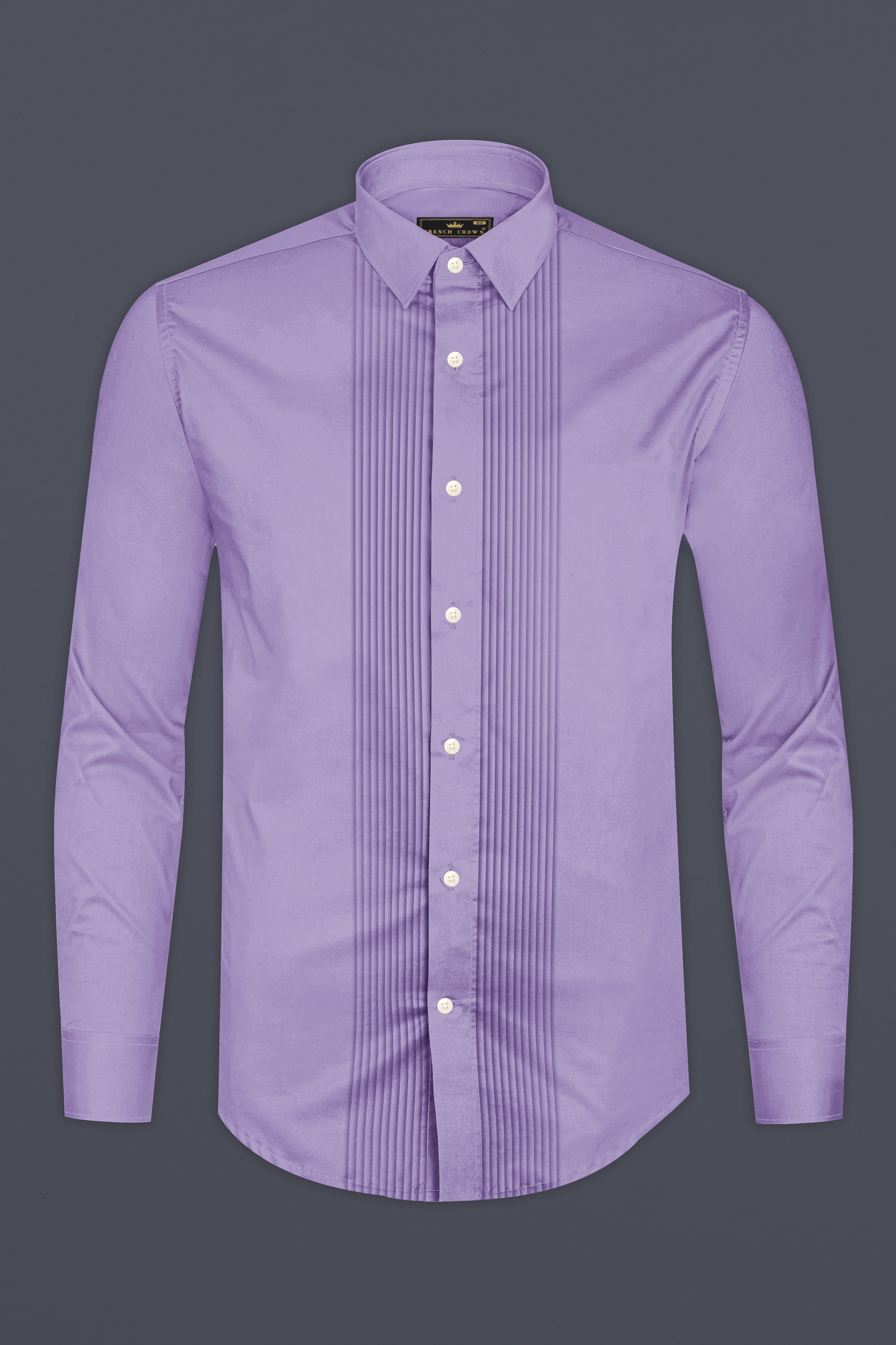 Lavero-Pastel Purple Subtle Sheen Super Soft Premium Cotton Tuxedo Dress Shirt