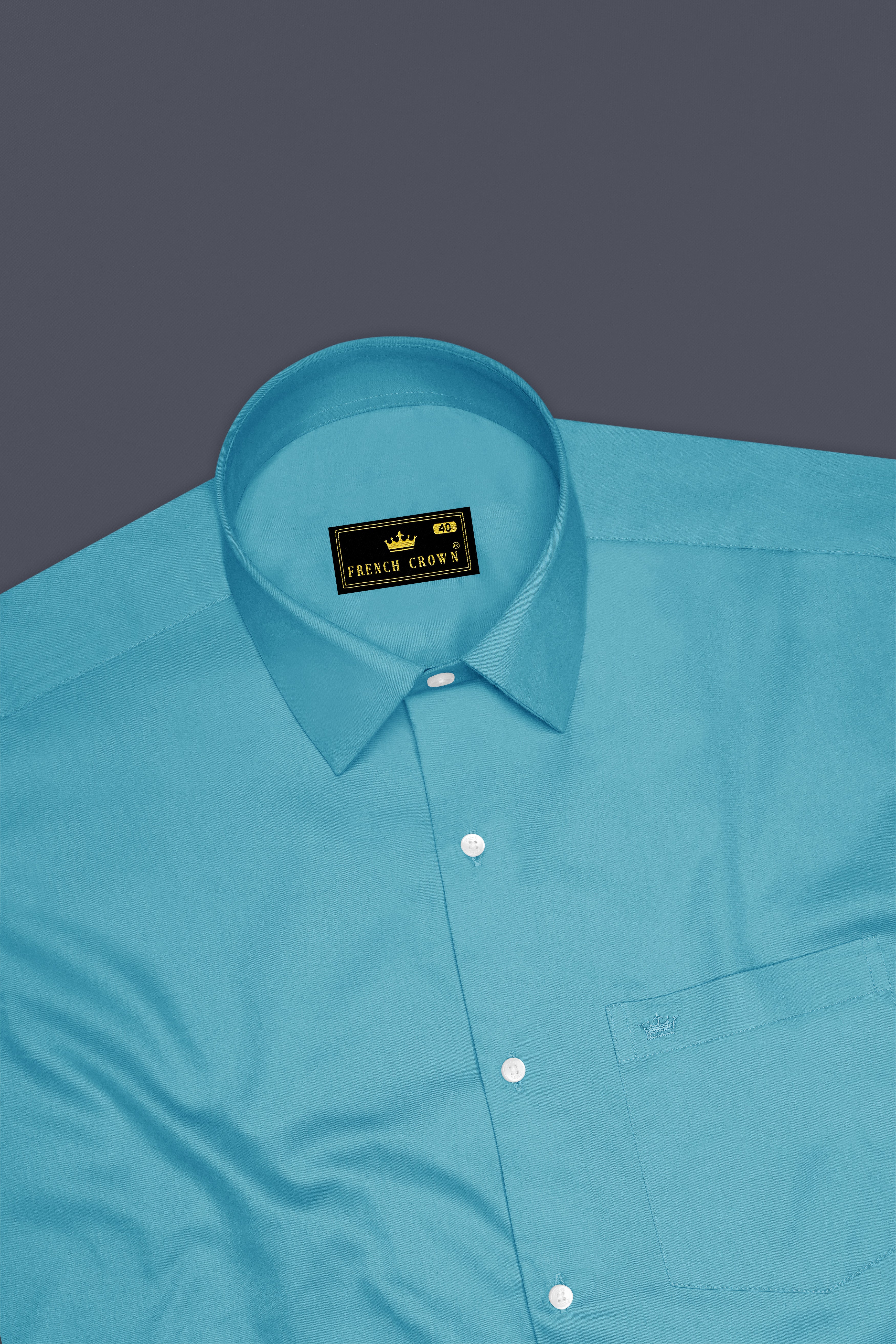 Orientor-Eastern Blue Subtle Sheen Super Soft Premium Cotton Dress Shirt