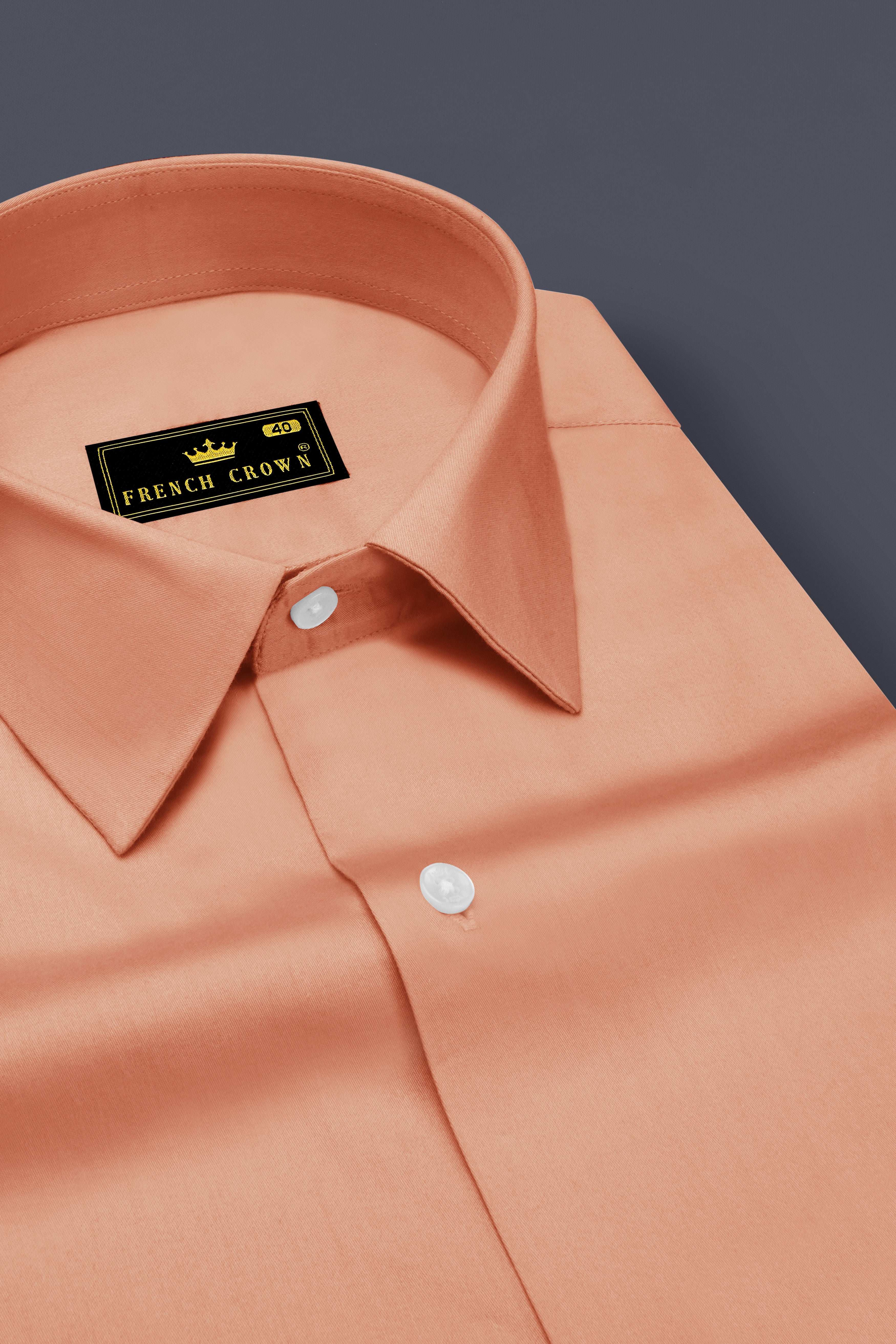 Solvoro-Tumbleweed Orange Subtle Sheen Super Soft Premium Cotton Dress Shirt