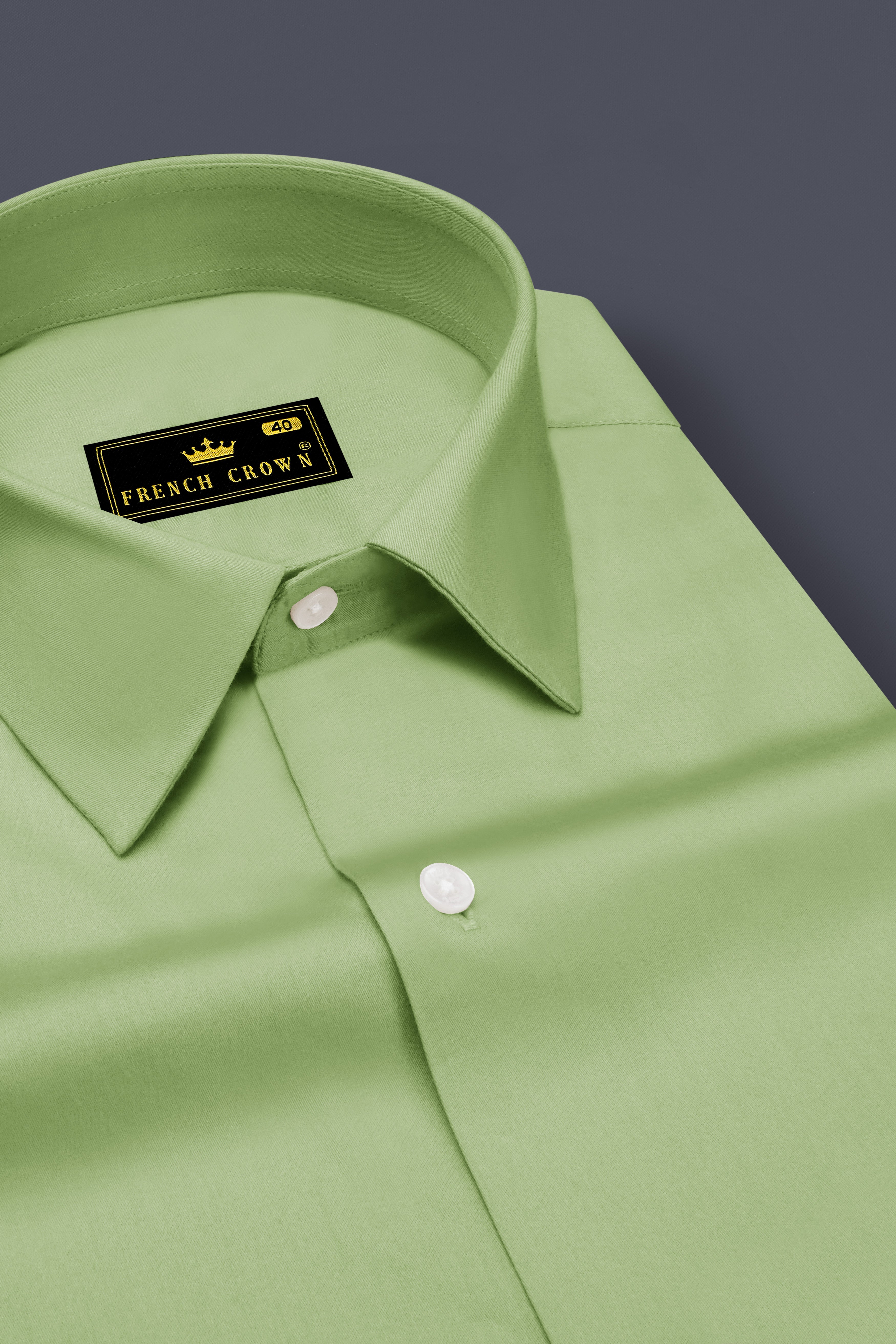 Verdan-Tan Green Subtle Sheen Super Soft Premium Cotton Dress Shirt