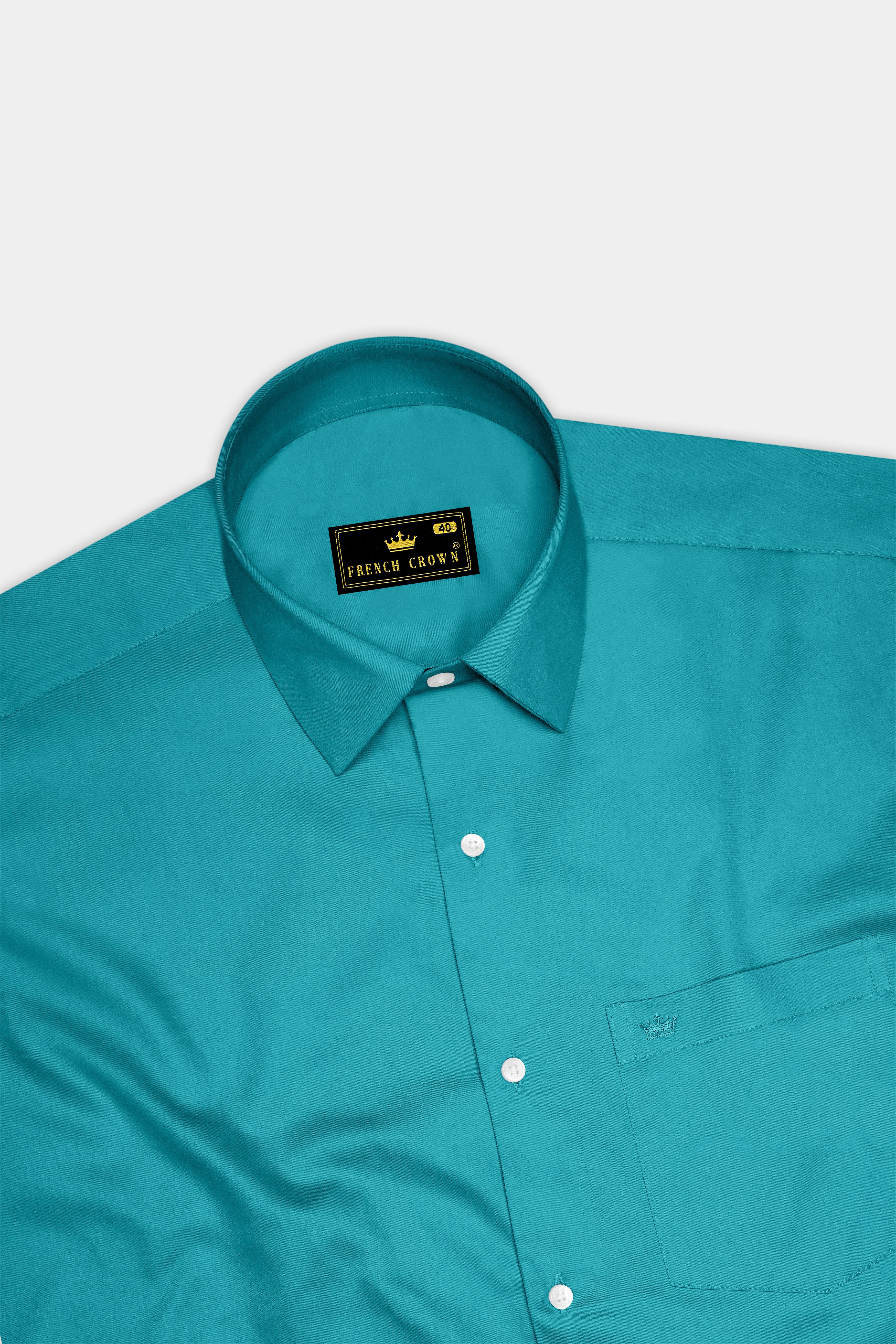 Emeron-Teal green Subtle Sheen Super Soft Premium Cotton Dress Shirt
