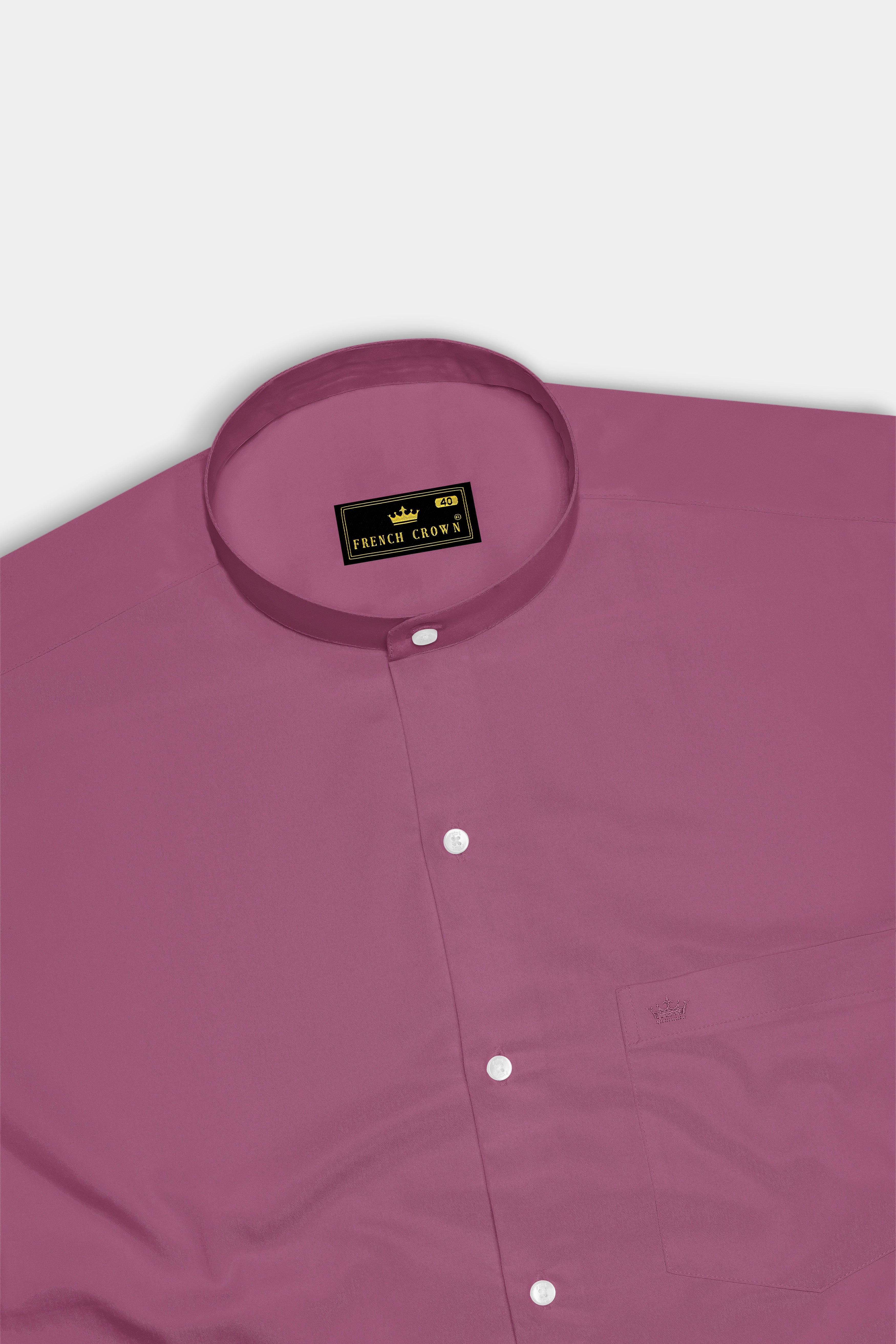 Stelloro-Cosmic Pink Subtle Sheen Super Soft Premium Cotton Mandarin Dress Shirt