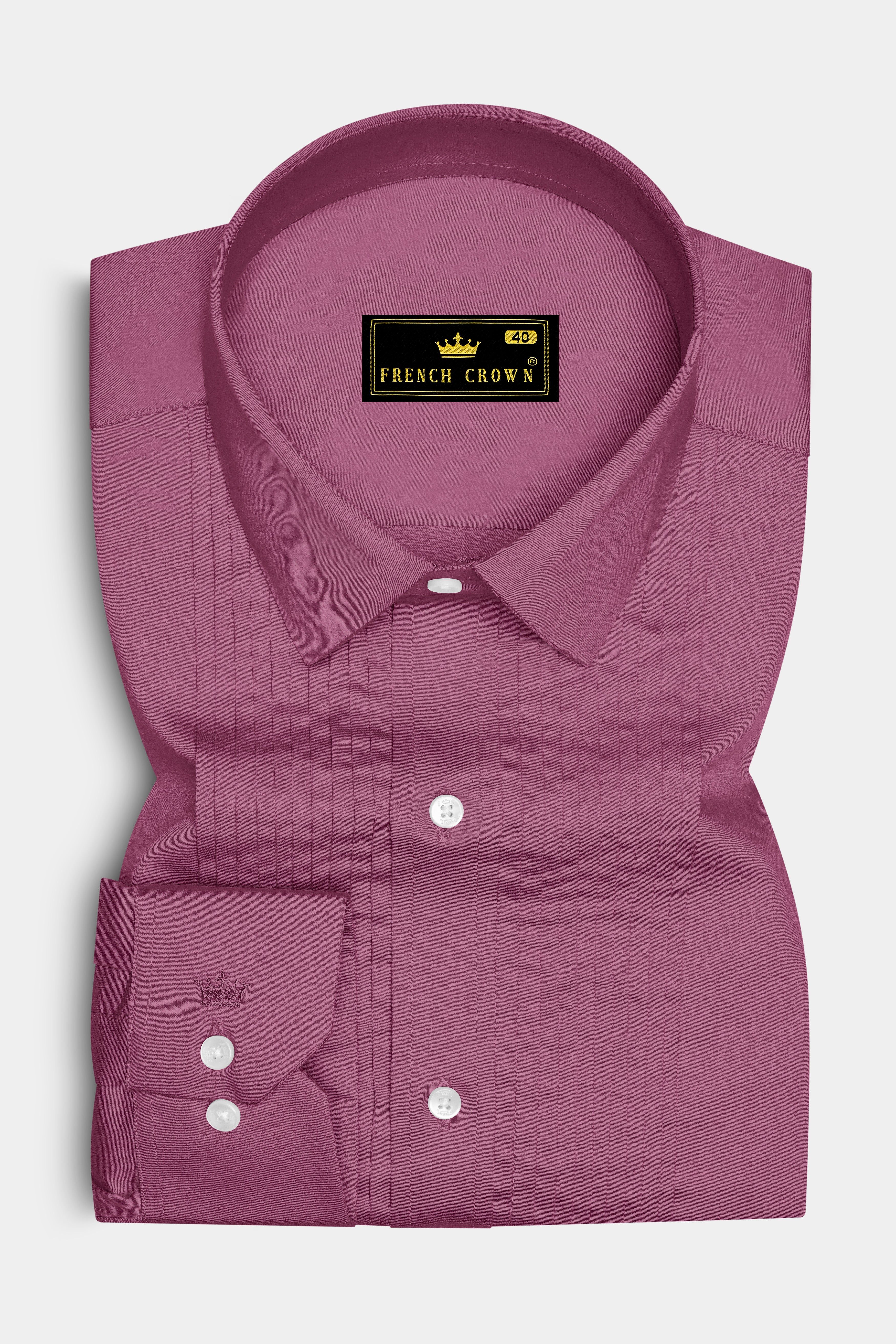 Stelloro-Cosmic Pink Subtle Sheen Super Soft Premium Cotton Tuxedo Dress Shirt