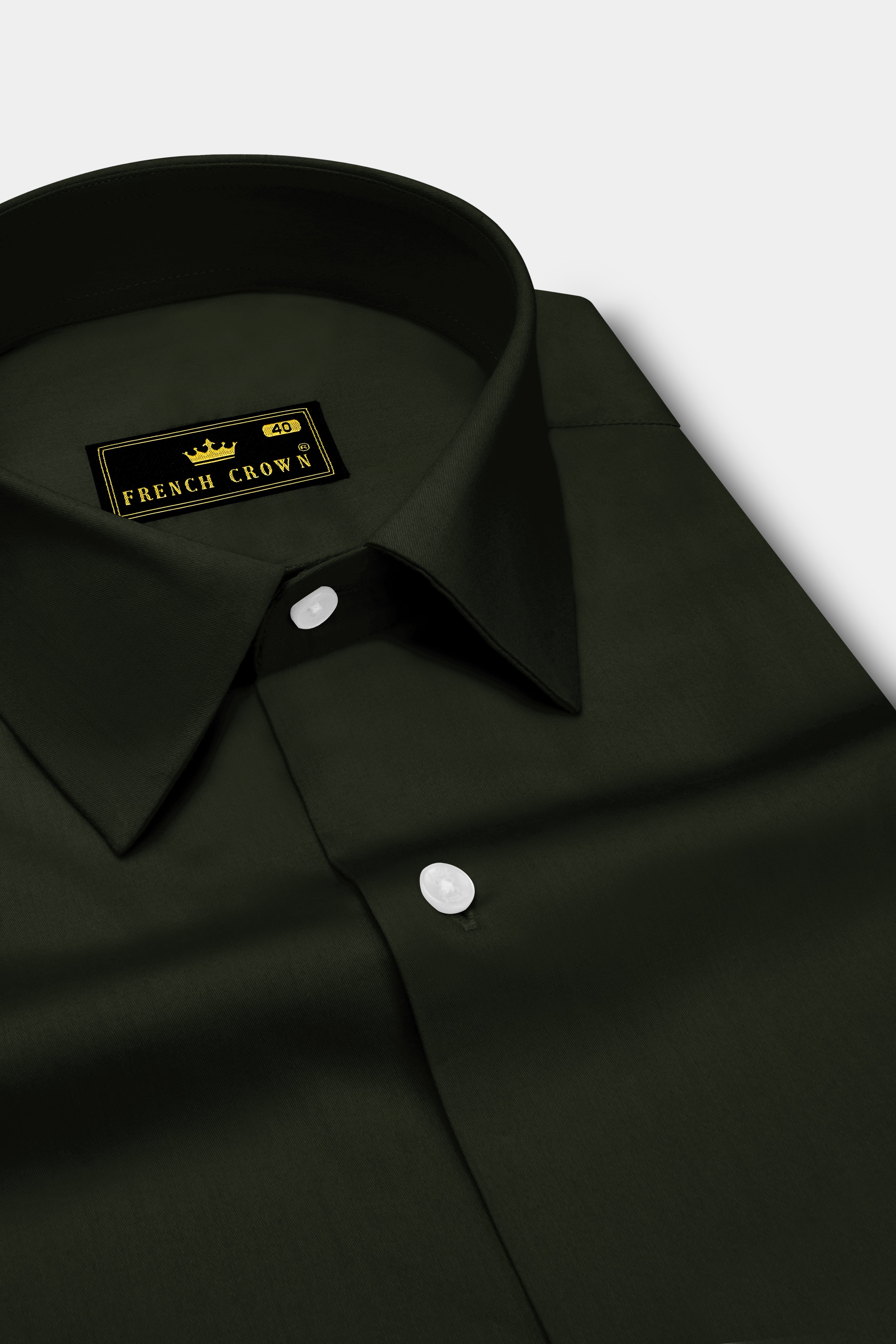 Emeron-Rangoon Green Subtle Sheen Super Soft Premium Cotton Dress Shirt