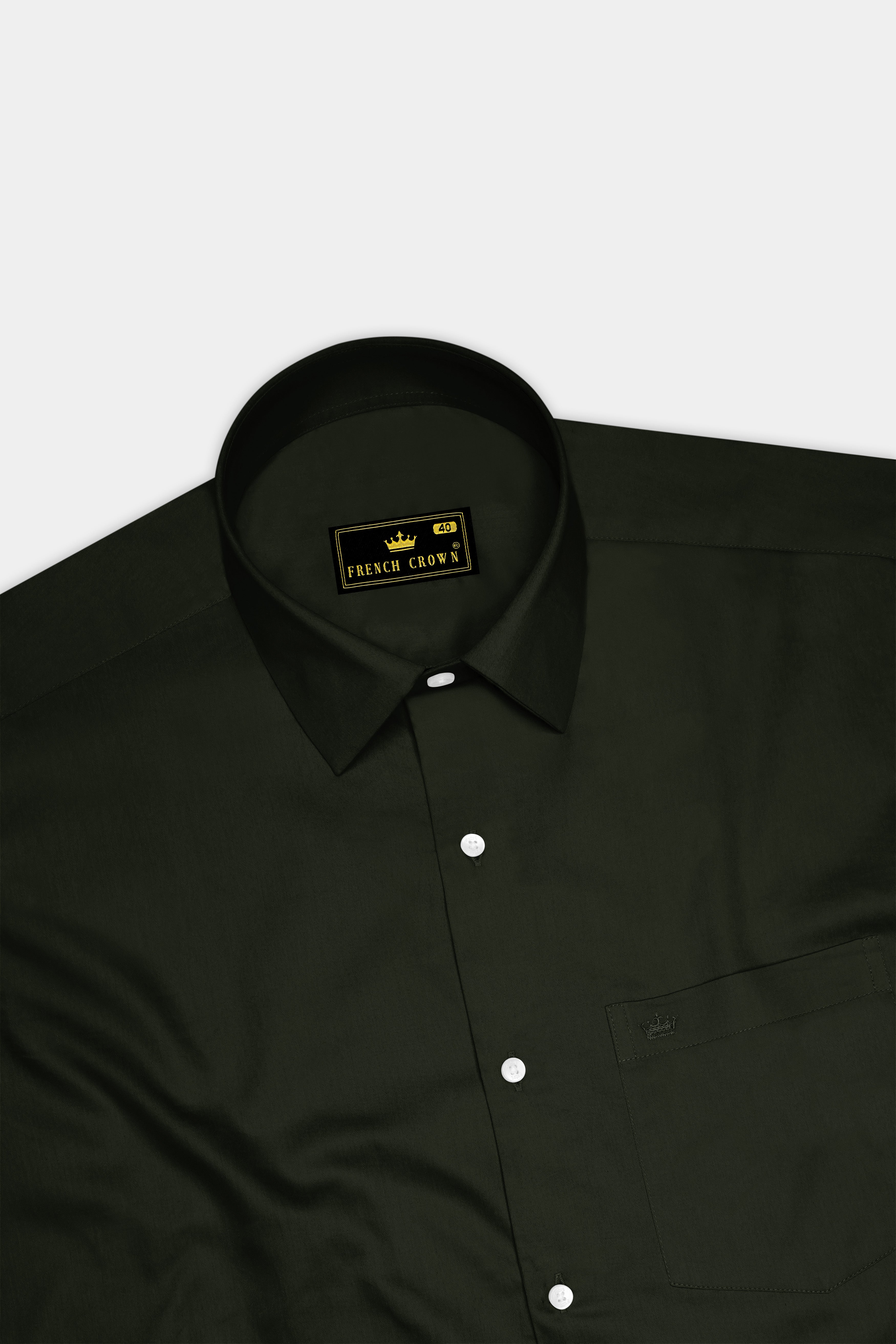 Emeron-Rangoon Green Subtle Sheen Super Soft Premium Cotton Dress Shirt