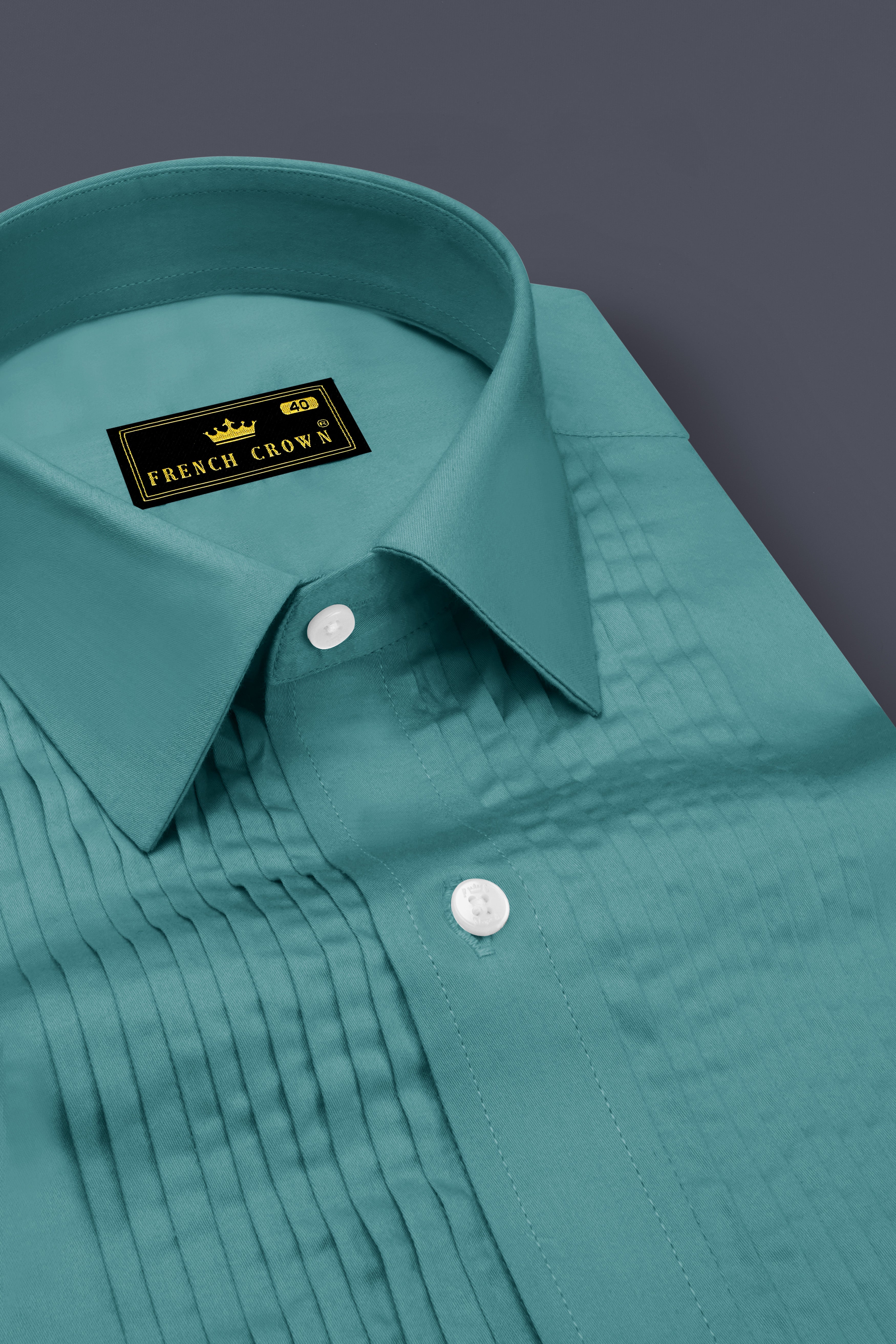 Lustraro-Viridian Green Subtle Sheen Super Soft Premium Cotton Tuxedo Dress Shirt 14453-TXD-38, 14453-TXD-H-38, 14453-TXD-39, 14453-TXD-H-39, 14453-TXD-40, 14453-TXD-H-40, 14453-TXD-42, 14453-TXD-H-42, 14453-TXD-44, 14453-TXD-H-44, 14453-TXD-46, 14453-TXD-H-46, 14453-TXD-48, 14453-TXD-H-48, 14453-TXD-50, 14453-TXD-H-50, 14453-TXD-52, 14453-TXD-H-52