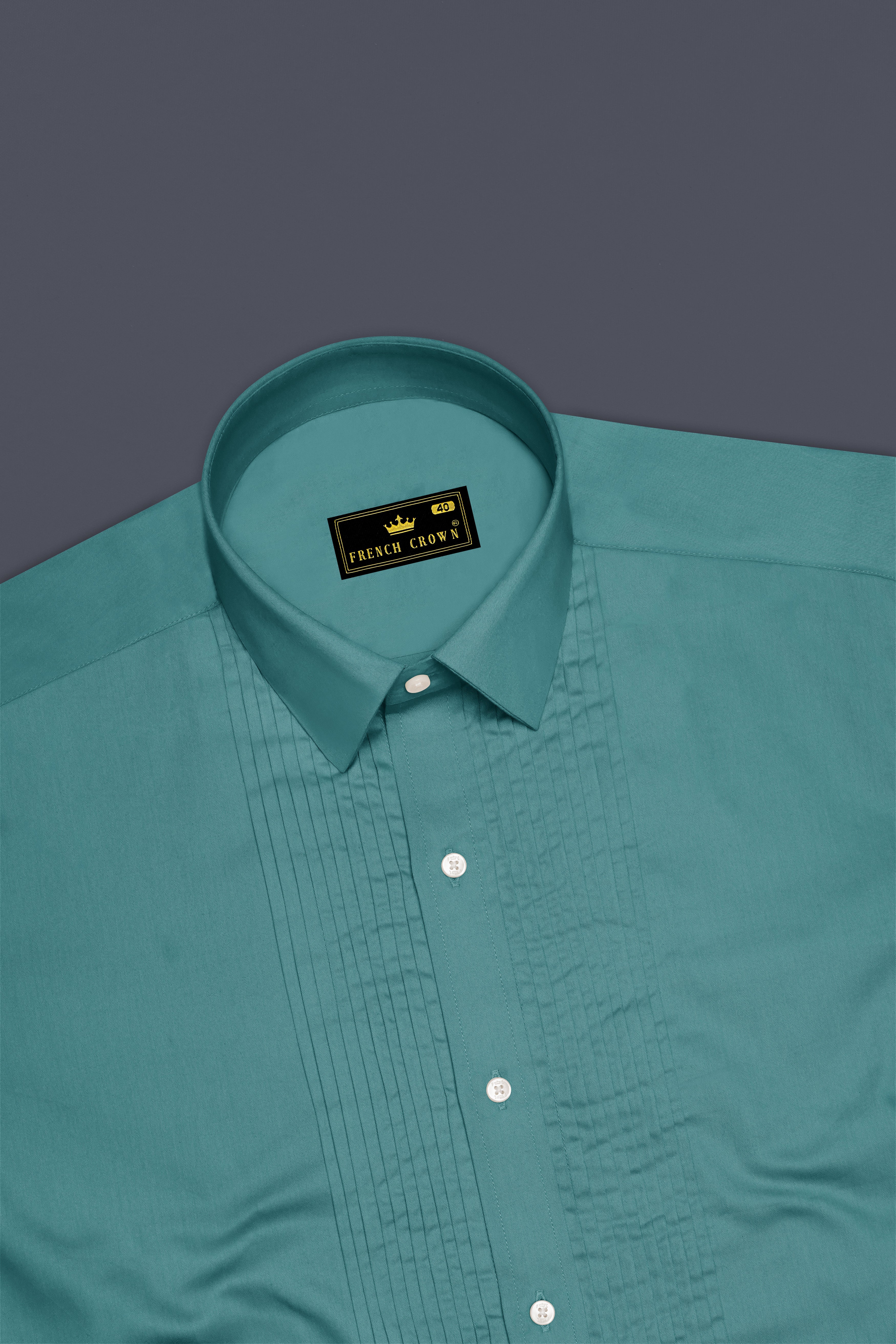 Lustraro-Viridian Green Subtle Sheen Super Soft Premium Cotton Tuxedo Dress Shirt 14453-TXD-38, 14453-TXD-H-38, 14453-TXD-39, 14453-TXD-H-39, 14453-TXD-40, 14453-TXD-H-40, 14453-TXD-42, 14453-TXD-H-42, 14453-TXD-44, 14453-TXD-H-44, 14453-TXD-46, 14453-TXD-H-46, 14453-TXD-48, 14453-TXD-H-48, 14453-TXD-50, 14453-TXD-H-50, 14453-TXD-52, 14453-TXD-H-52